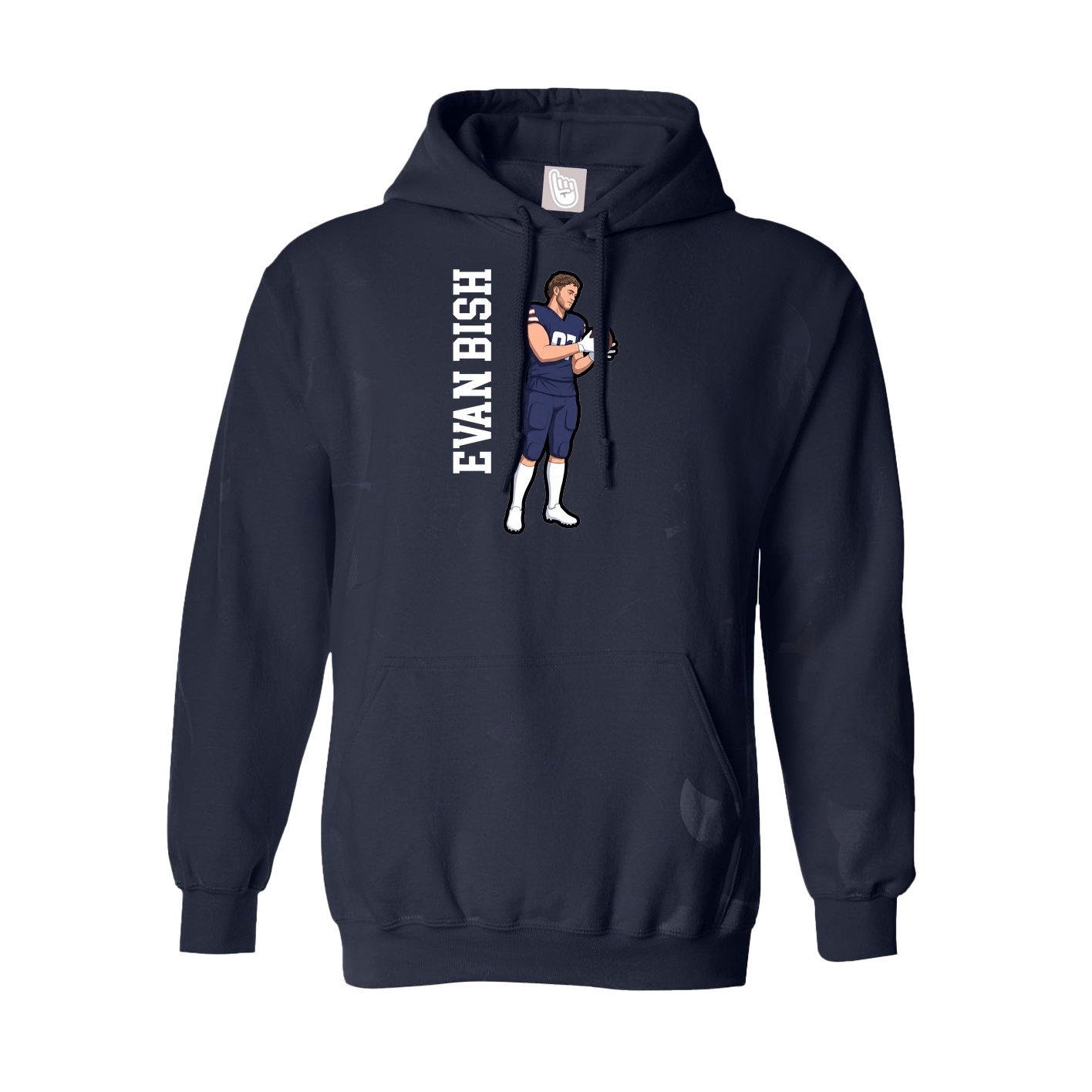 Youth Hoodie — Name Vertical in Navy