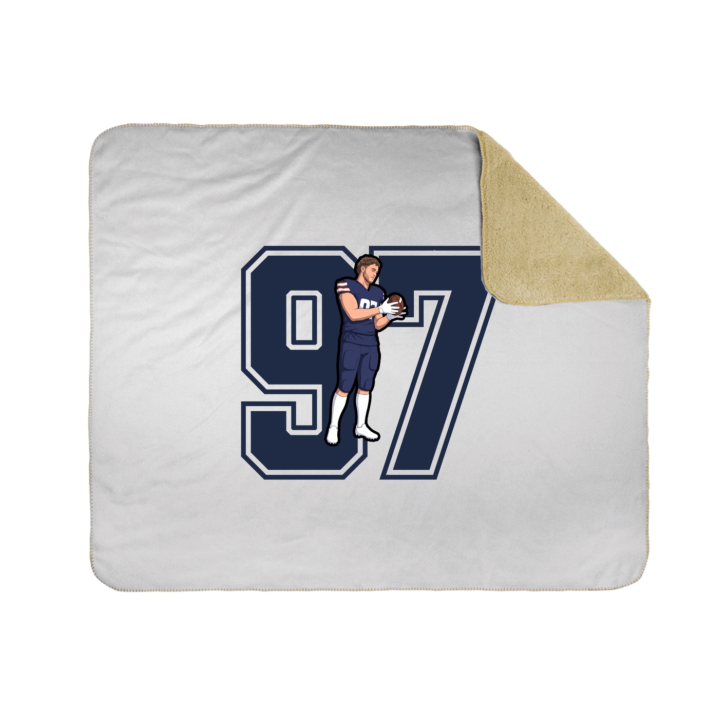 Throw Blanket — Number in White