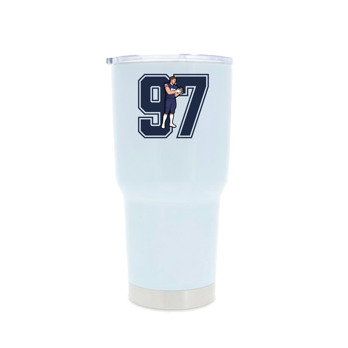 30oz Stainless Steel Tumbler — Number in White