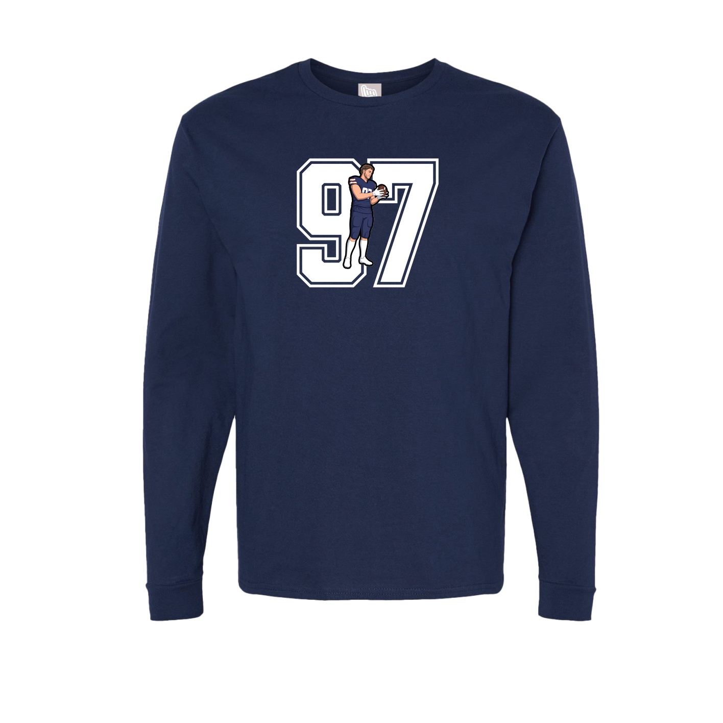 Long Sleeve Tee — Number in Navy