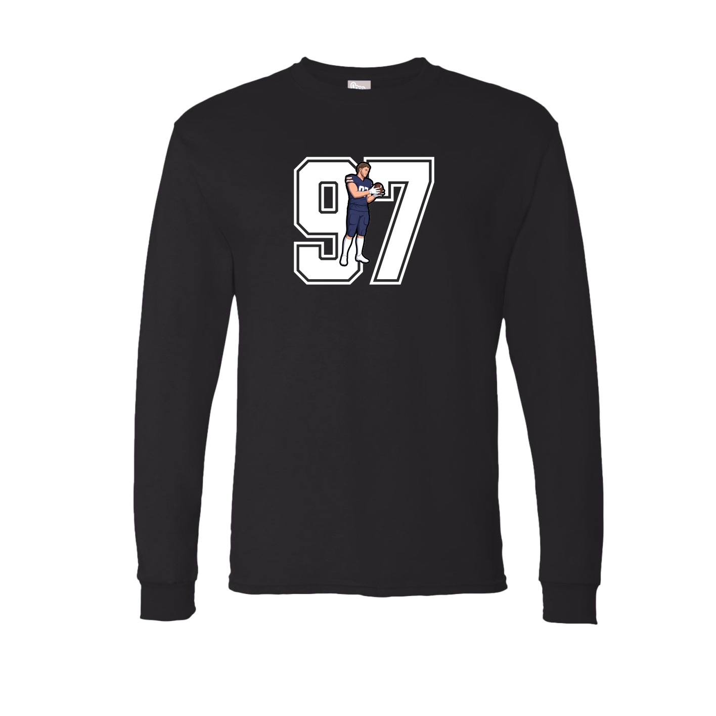 Long Sleeve Tee — Number in Black