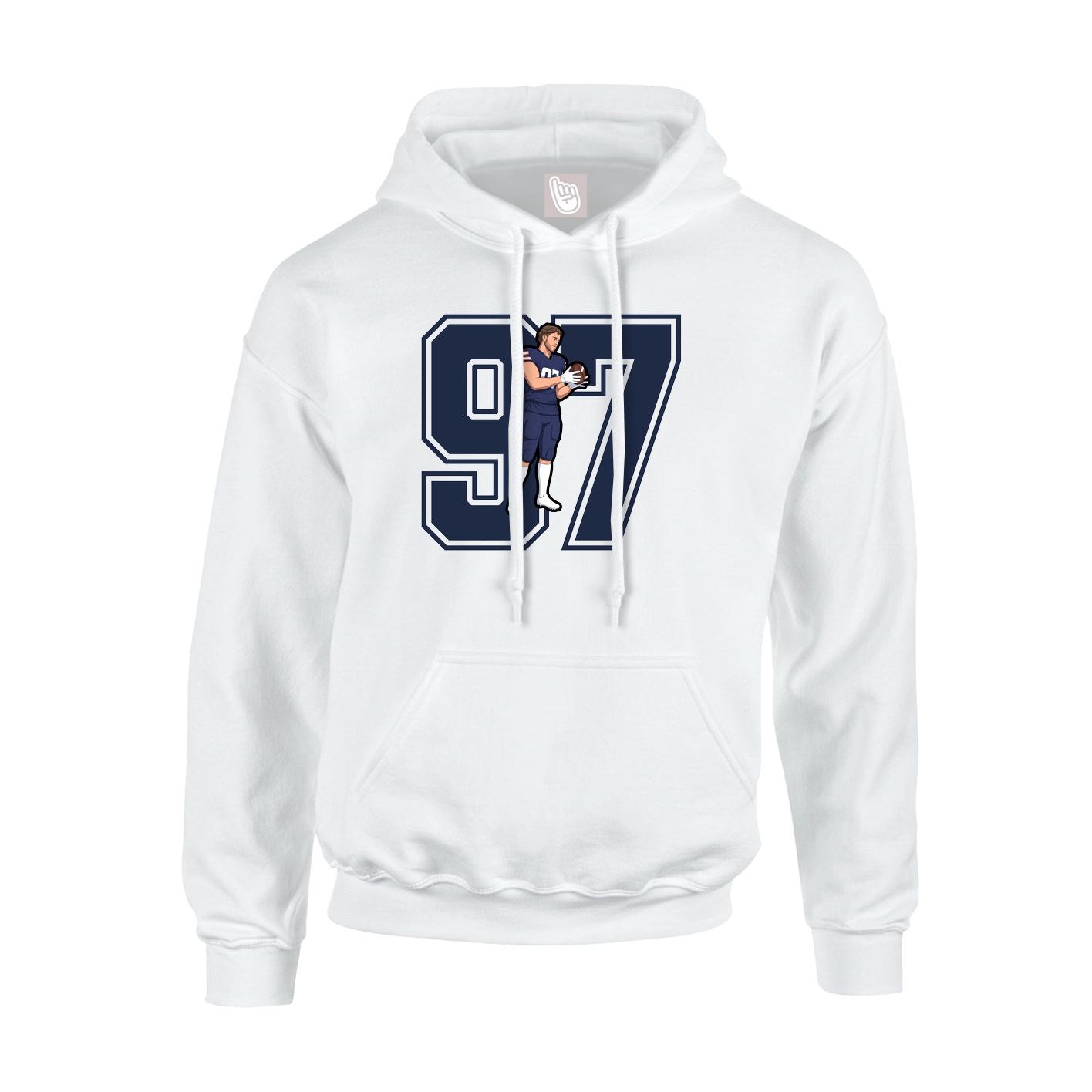 Youth Hoodie — Number in White