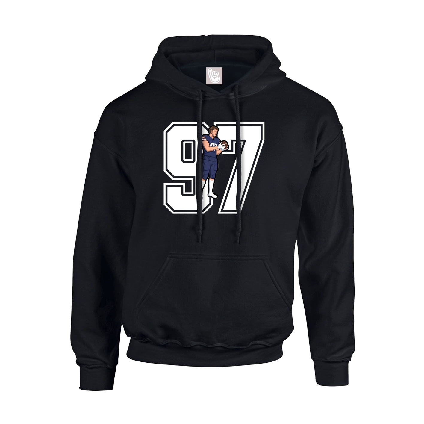 Youth Hoodie — Number in Black