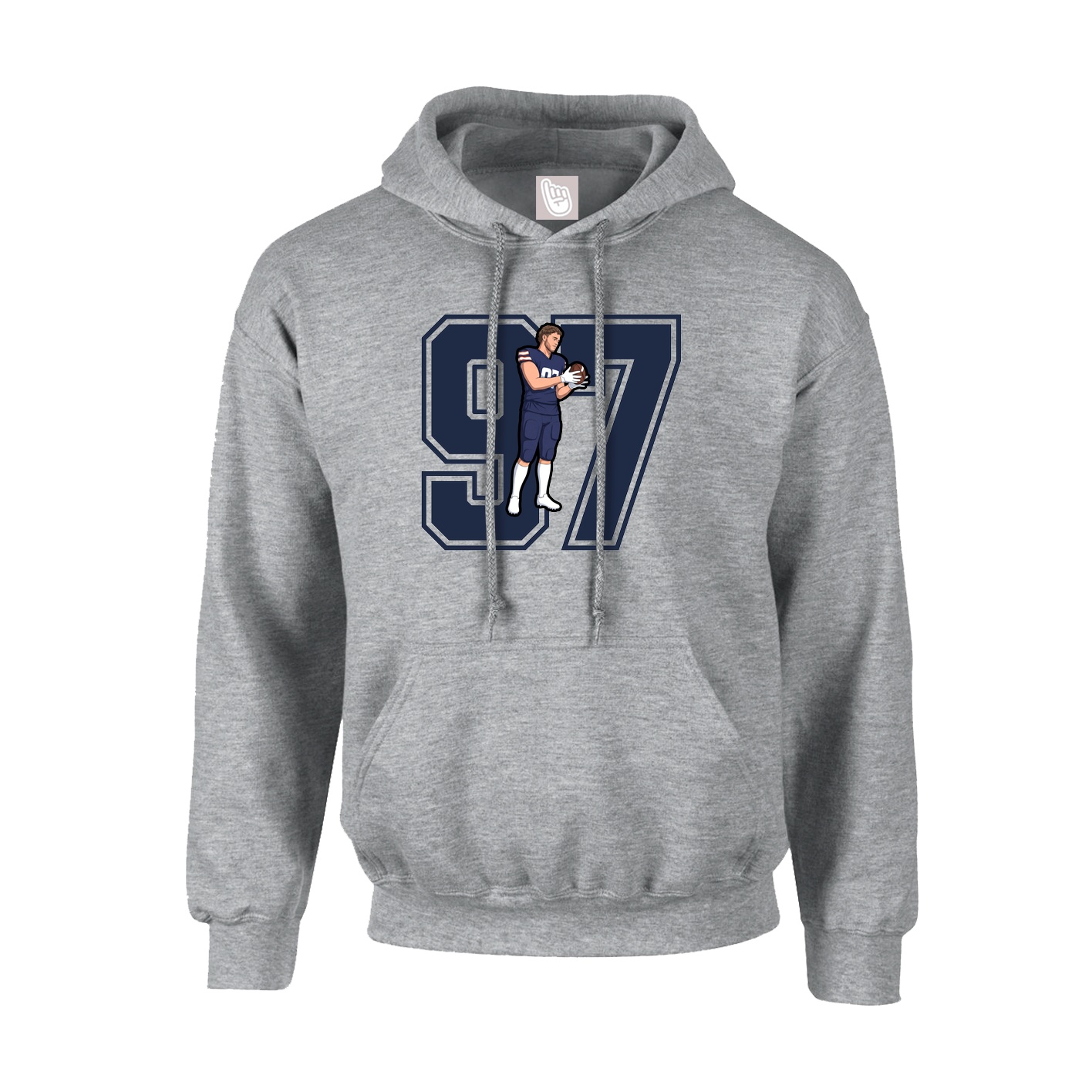 Youth Hoodie — Number in Grey