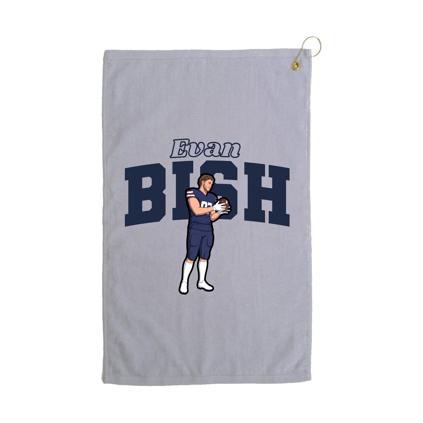 Golf Towel — Name Arch in Grey