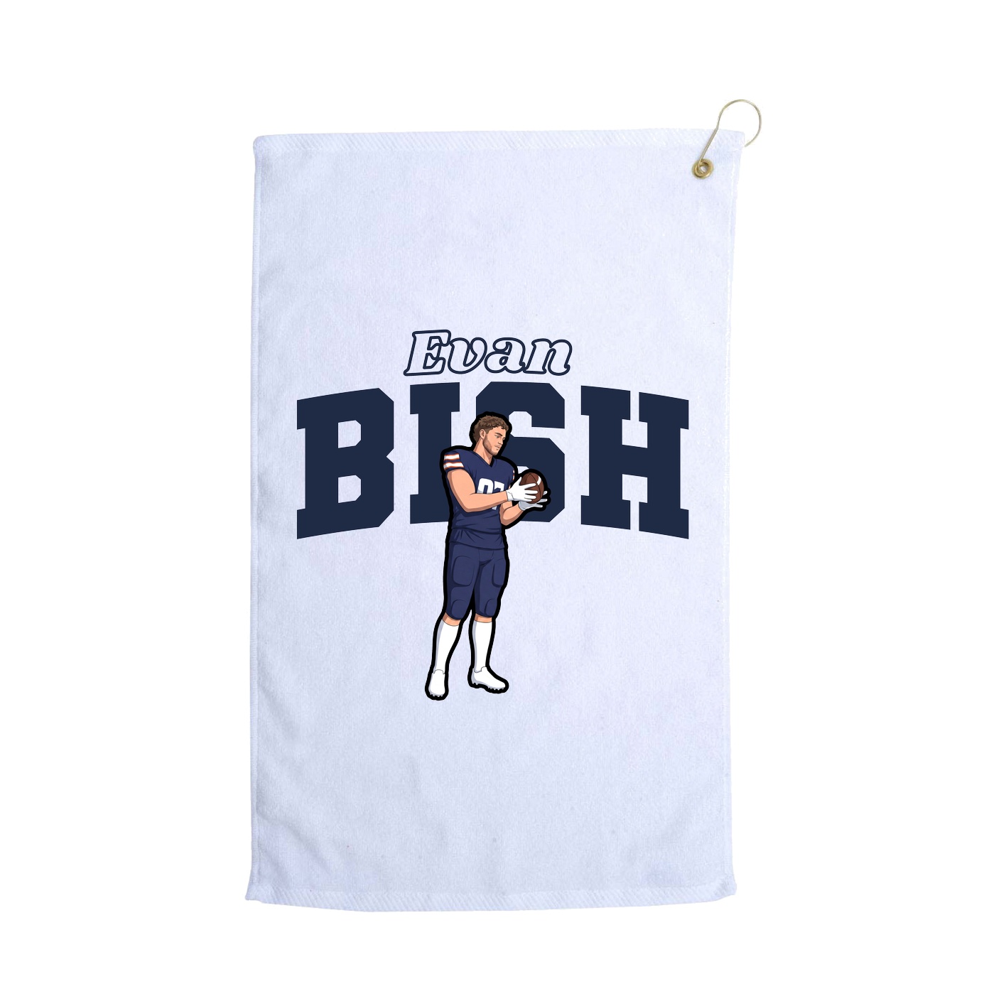 Golf Towel — Name Arch in White