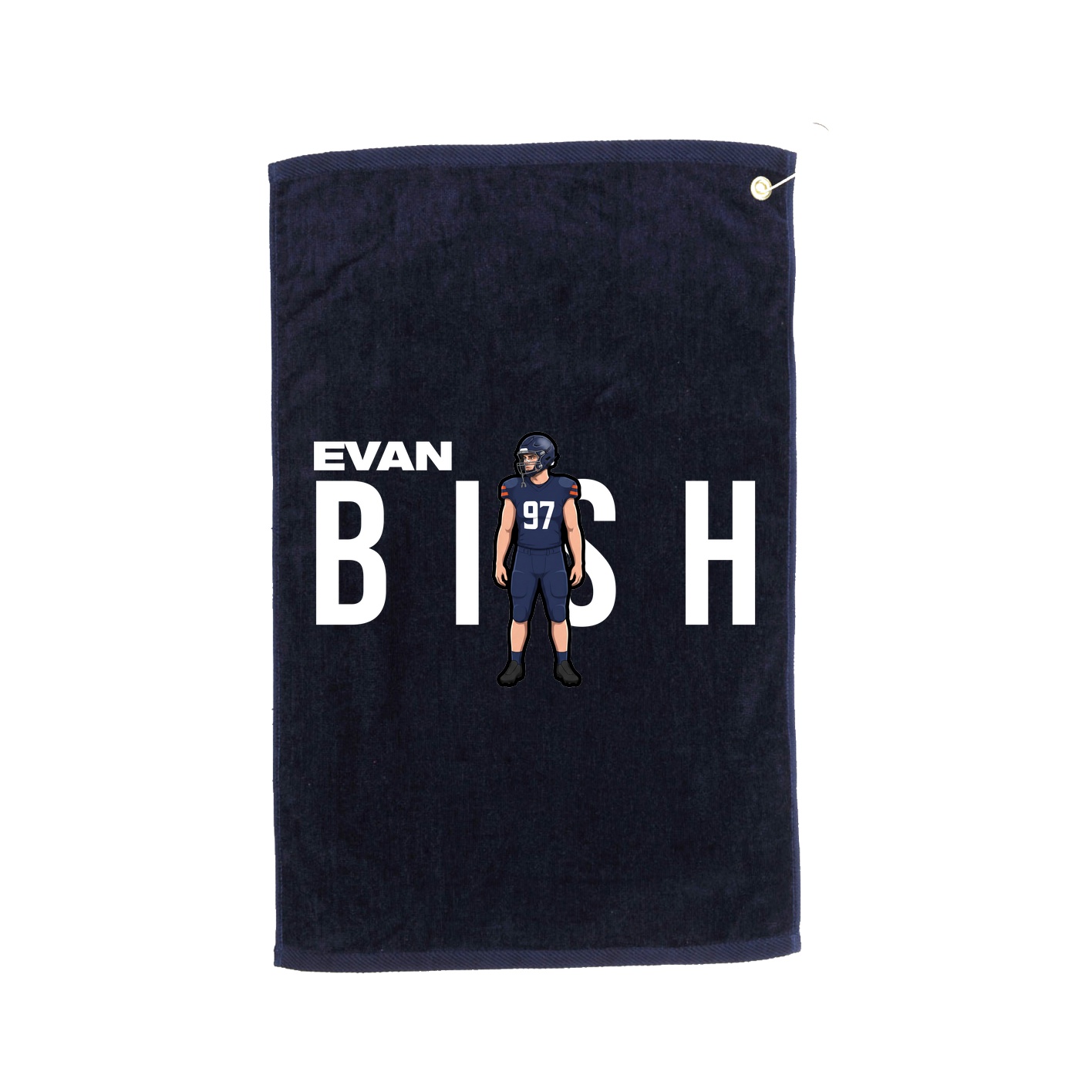 Golf Towel — Player Name in Navy