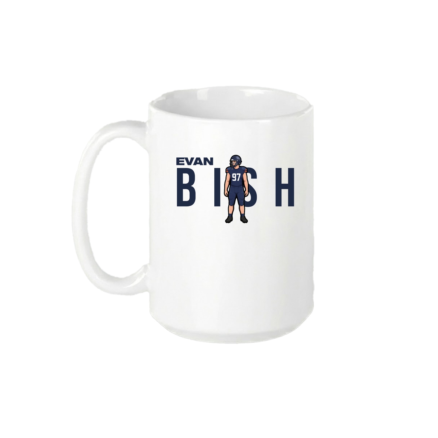 15oz Coffee Mug — Player Name in White
