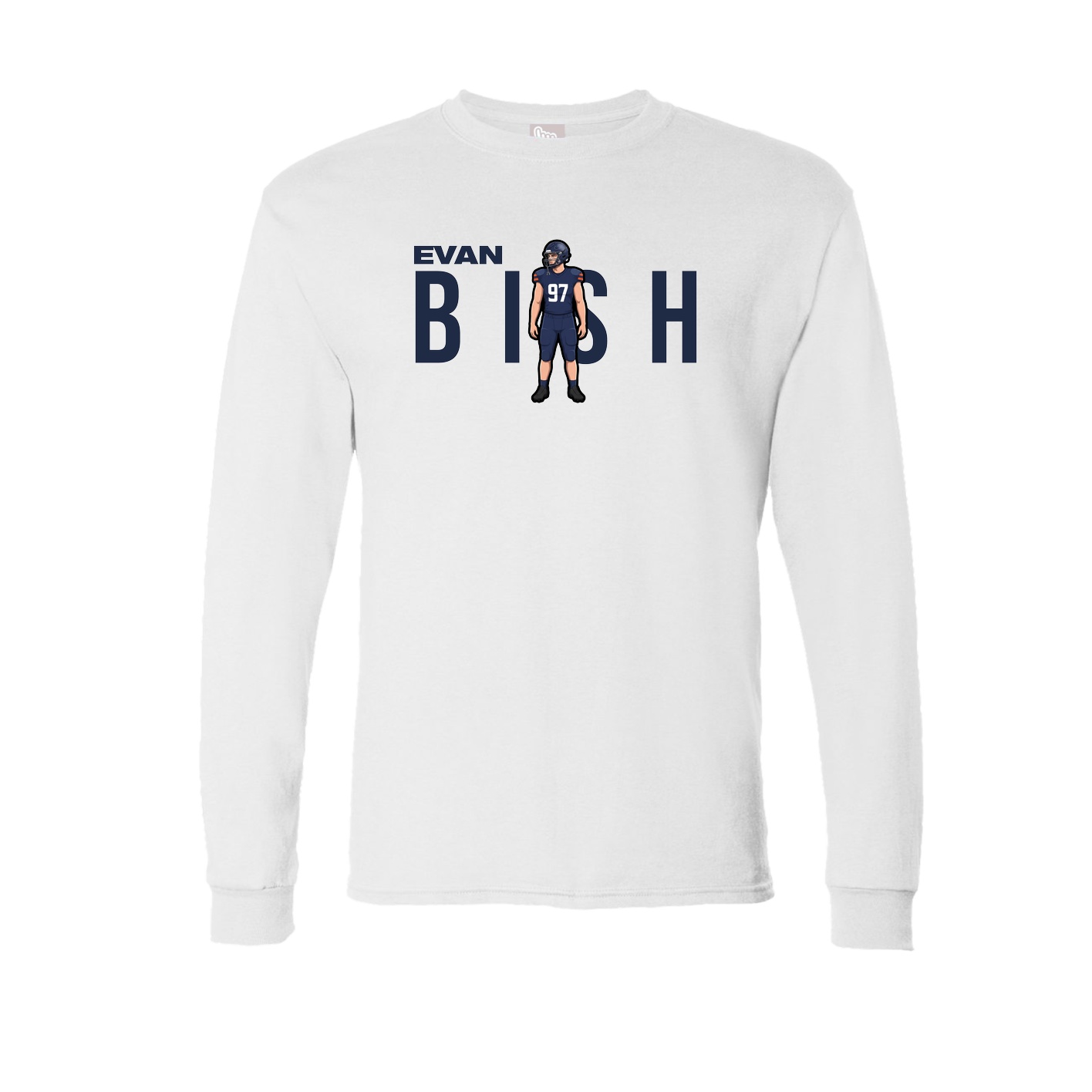 Long Sleeve Tee — Player Name in White