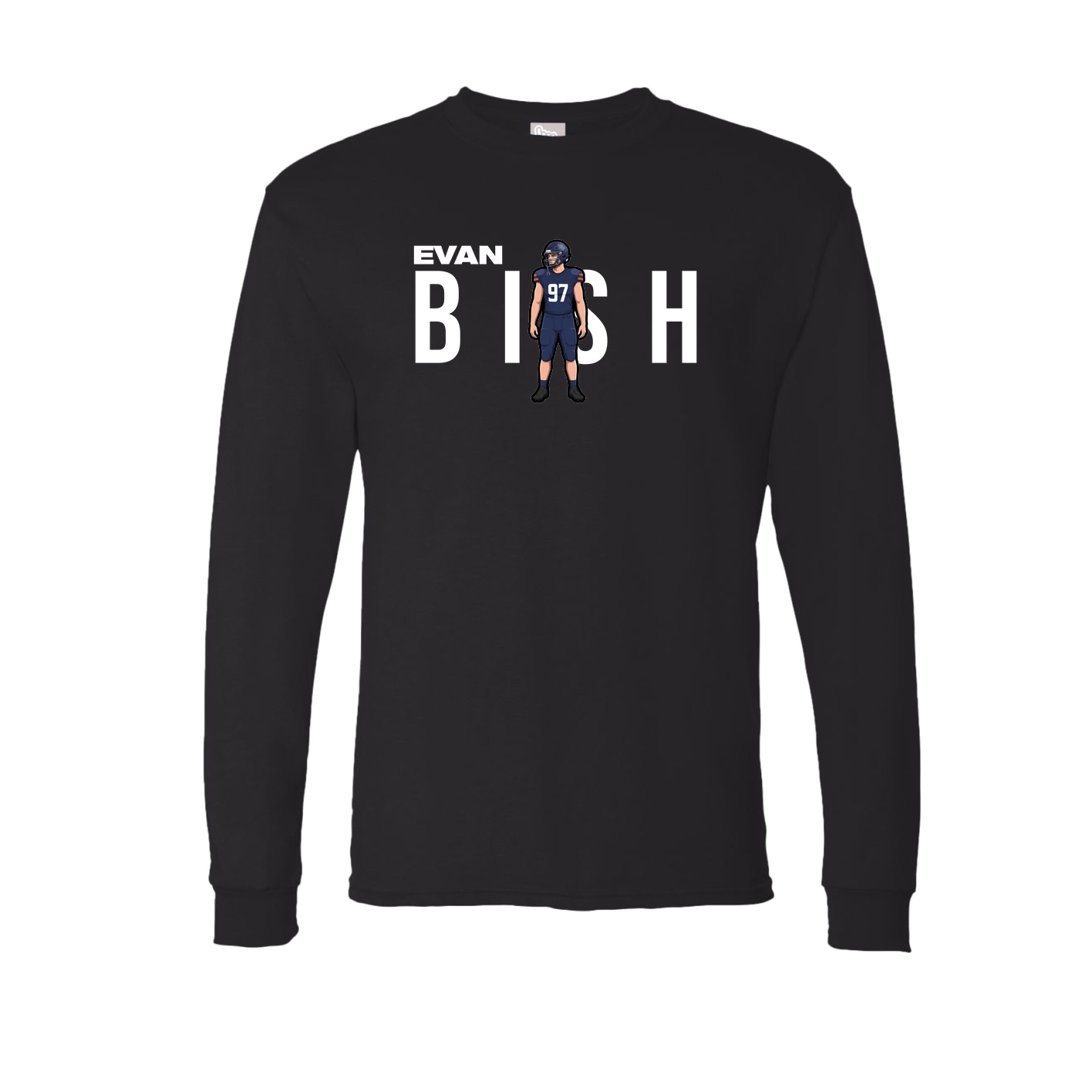 Long Sleeve Tee — Player Name in Black