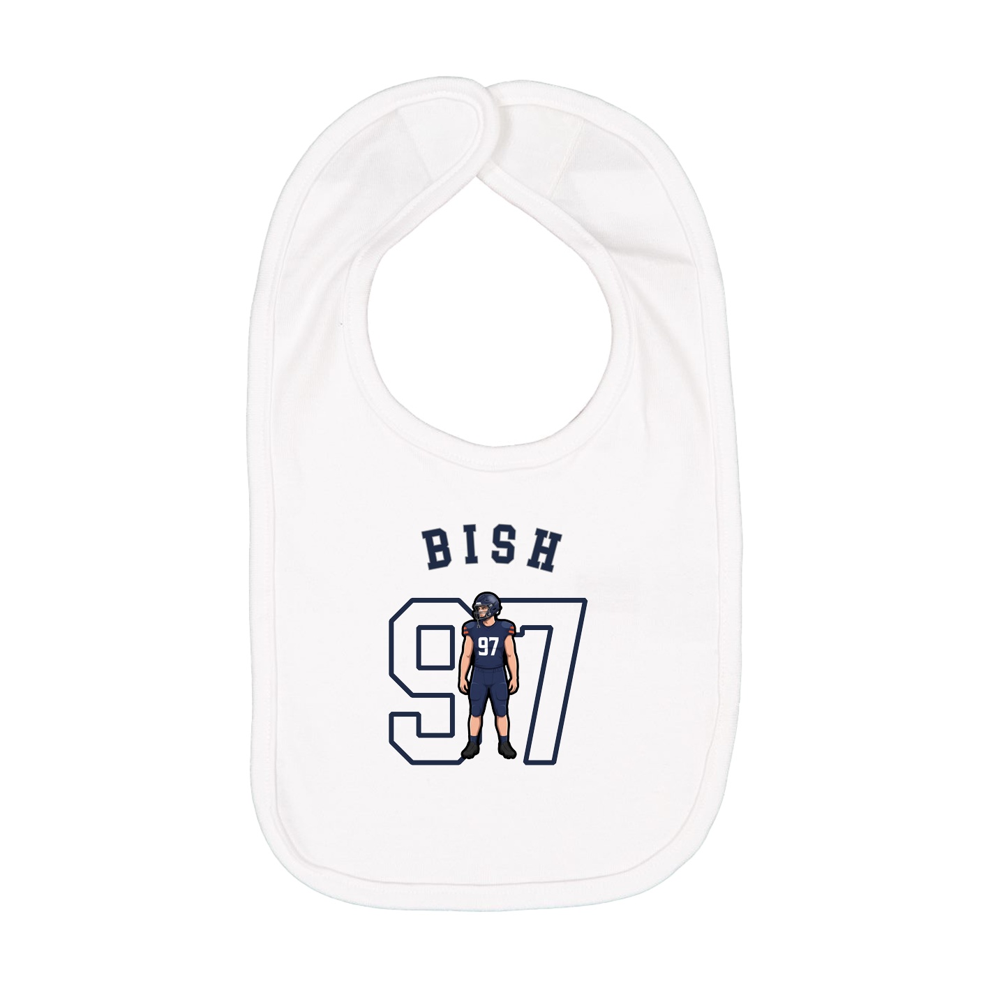 Infant Bib — Shirsey Arch in White