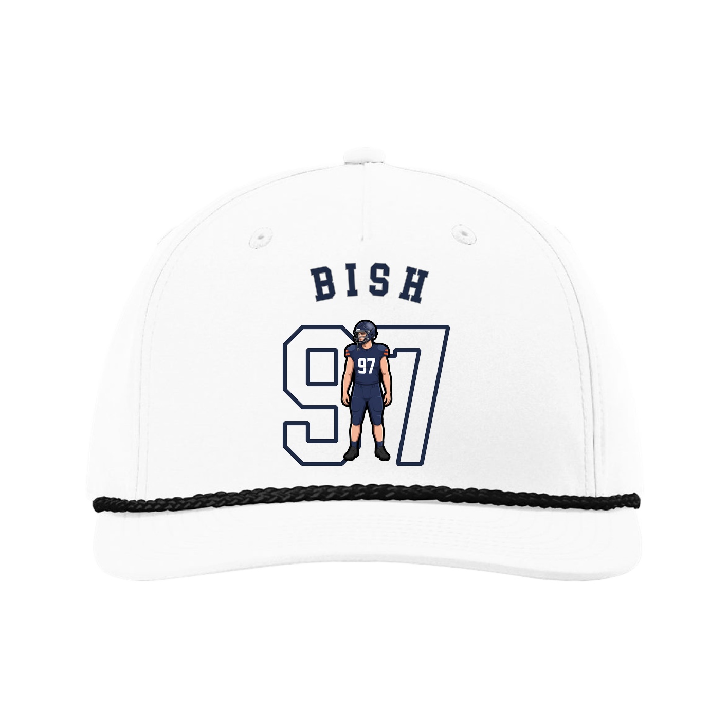 Five-Panel Classic Rope Cap — Shirsey Arch in White