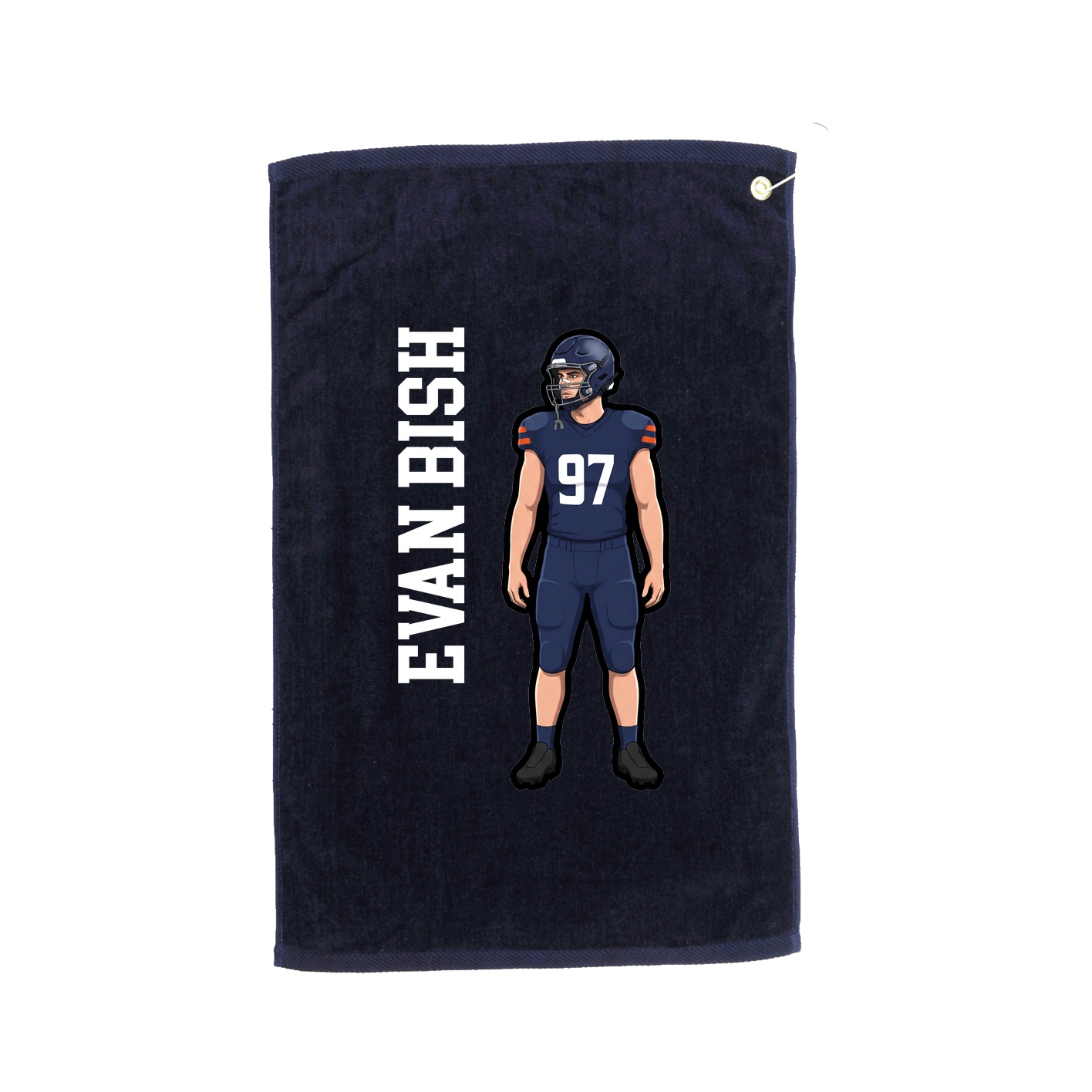 Golf Towel — Name Vertical in Navy