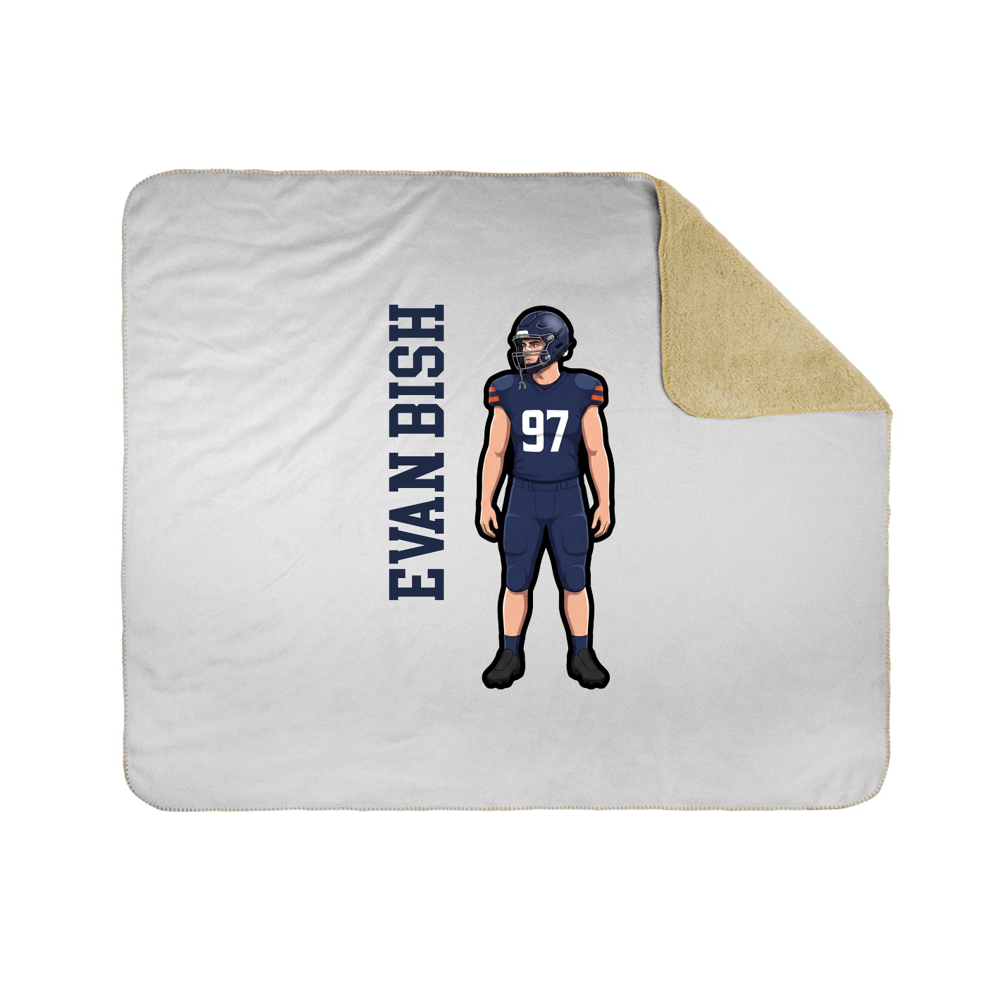 Throw Blanket — Name Vertical in White