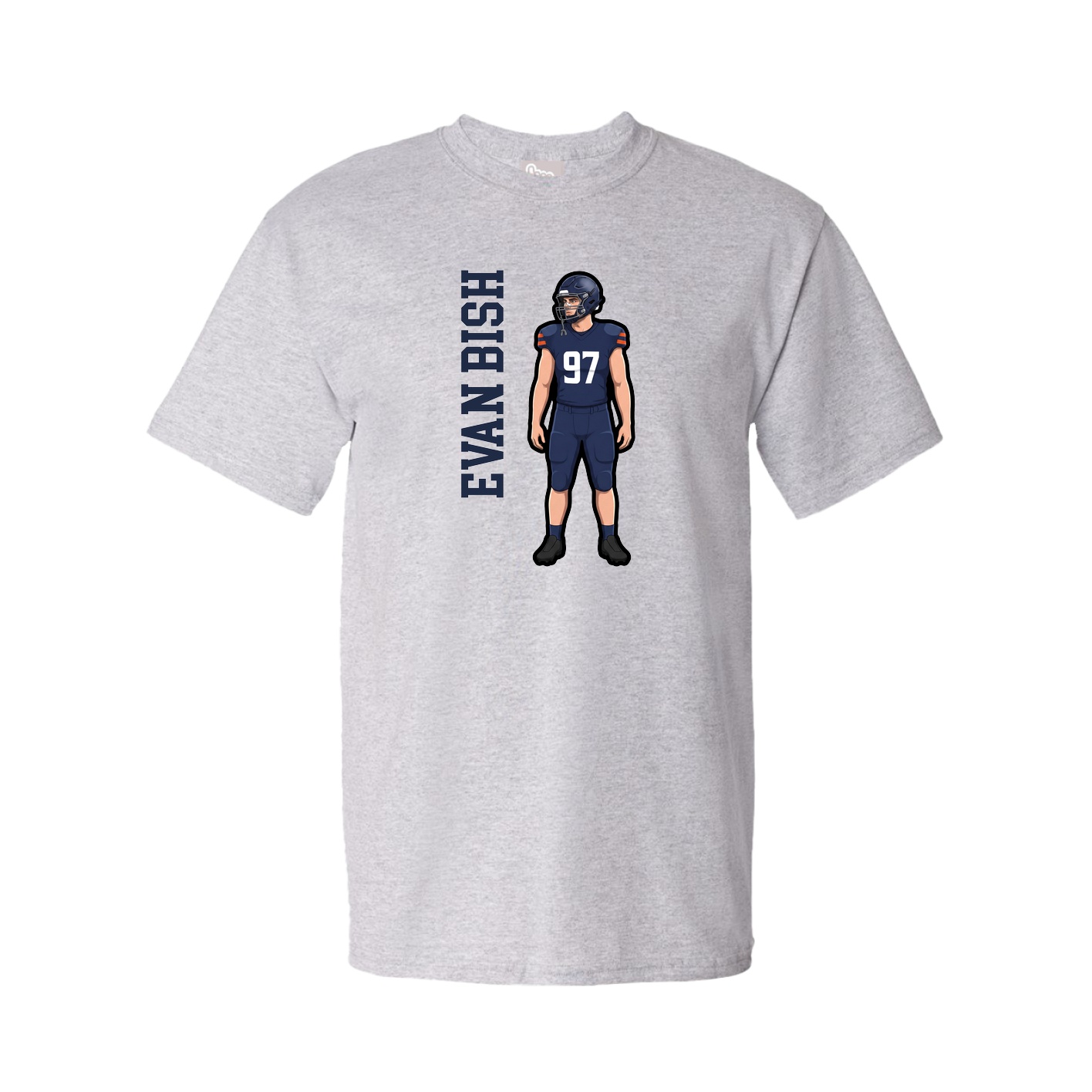 Youth Tee — Name Vertical in Grey