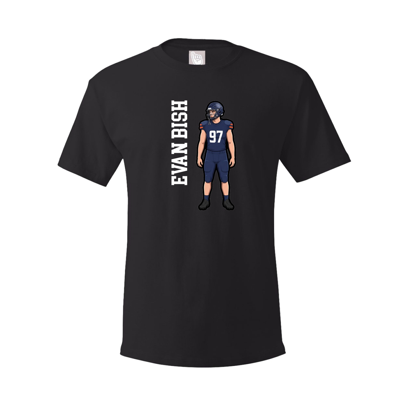 Youth Tee — Name Vertical in Black