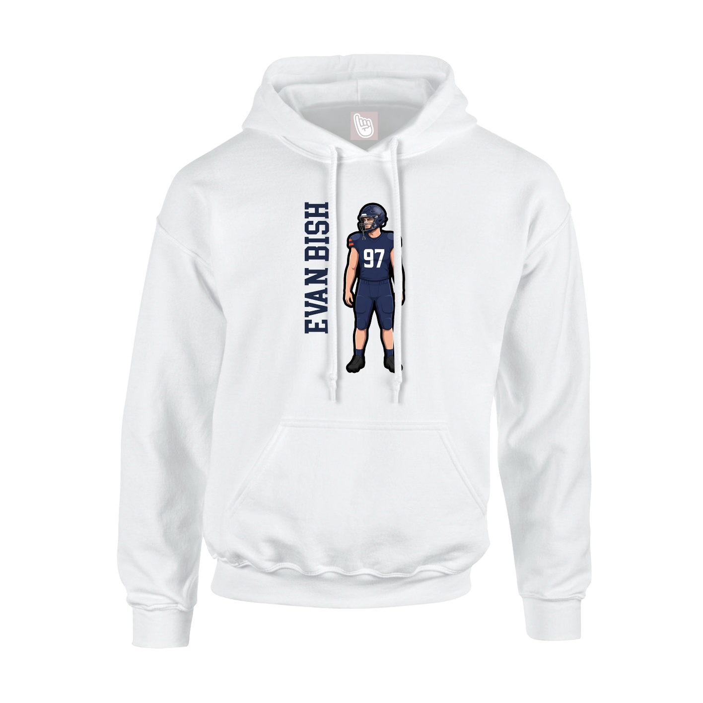 Hoodie — Name Vertical in White