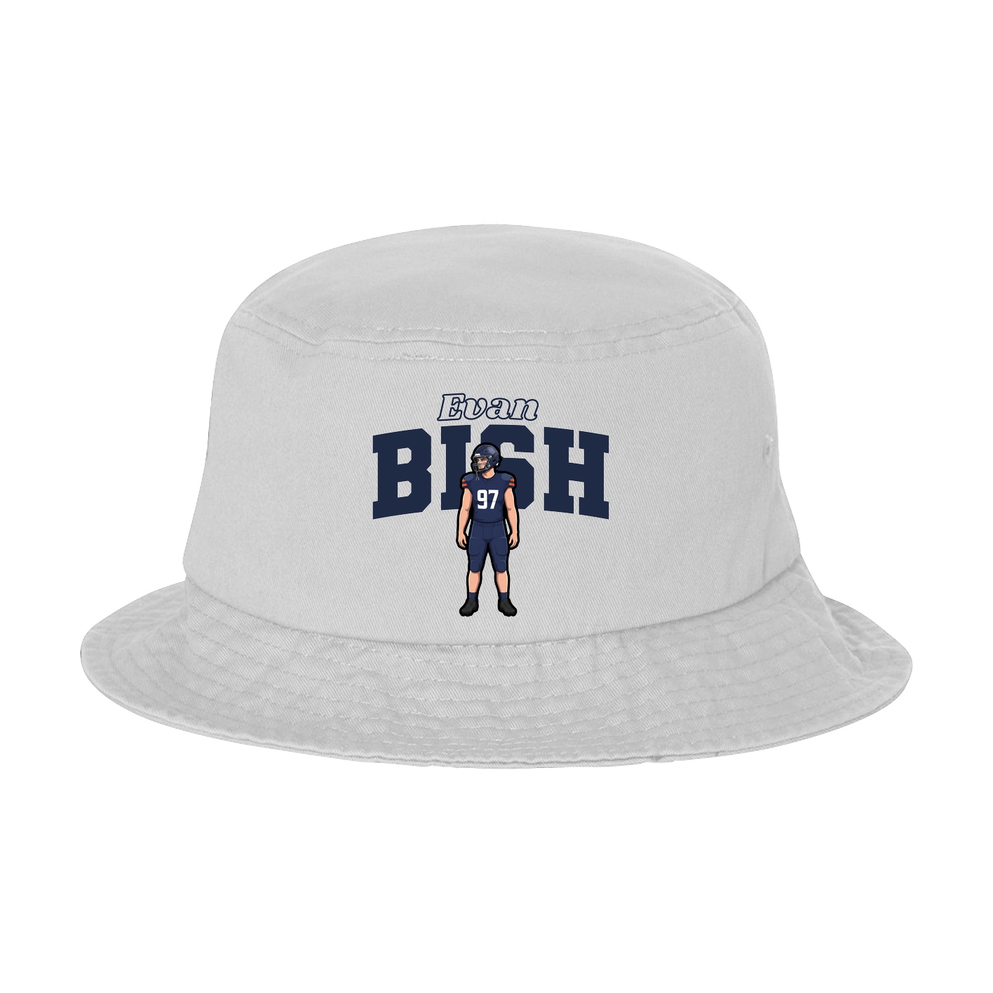 Bucket Cap — Name Arch in White