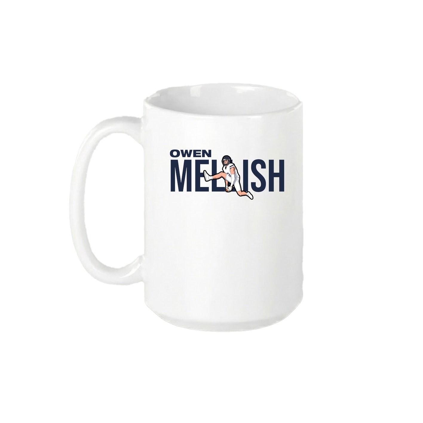 15oz Coffee Mug — Player Name in White