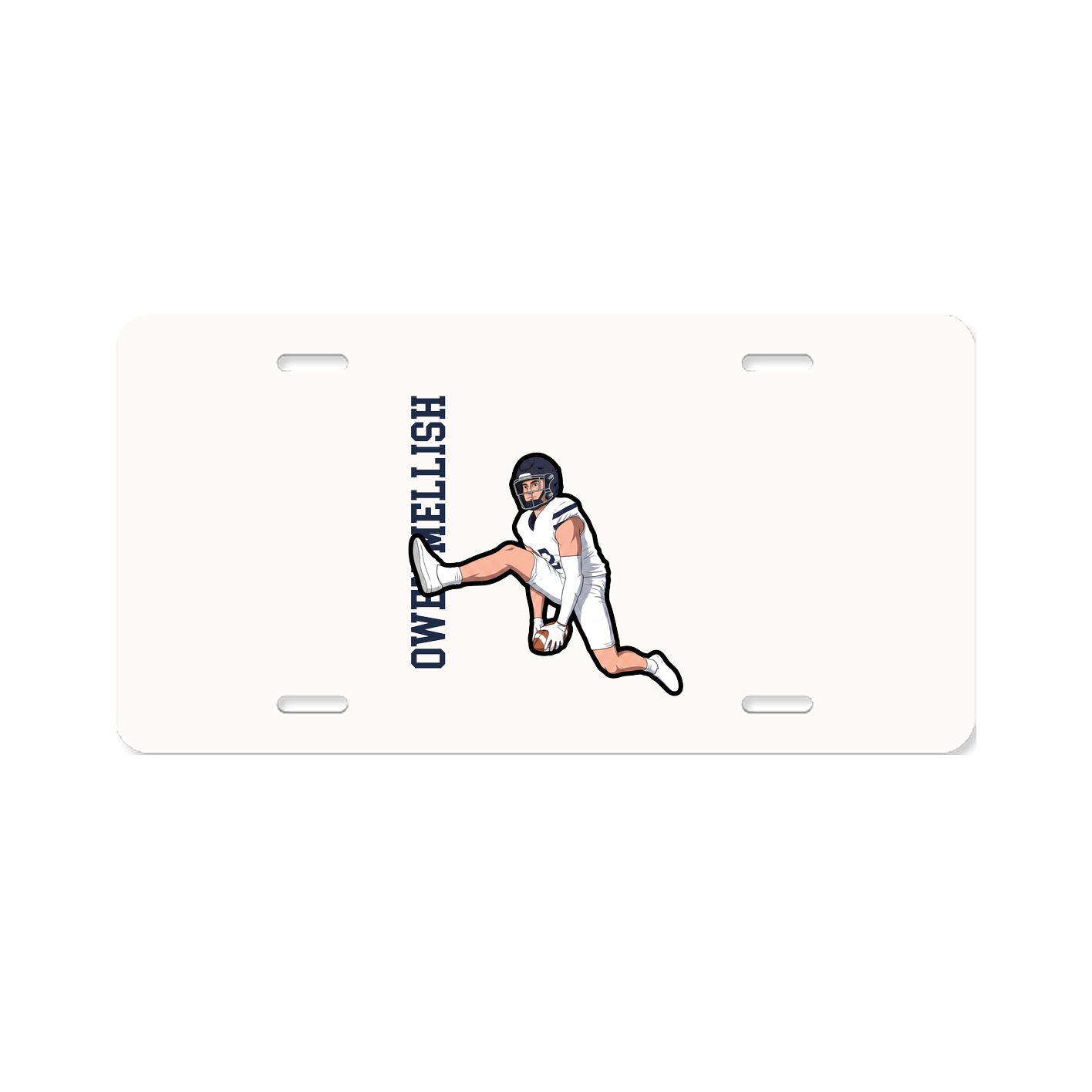 License Plate — Name Vertical in Classic