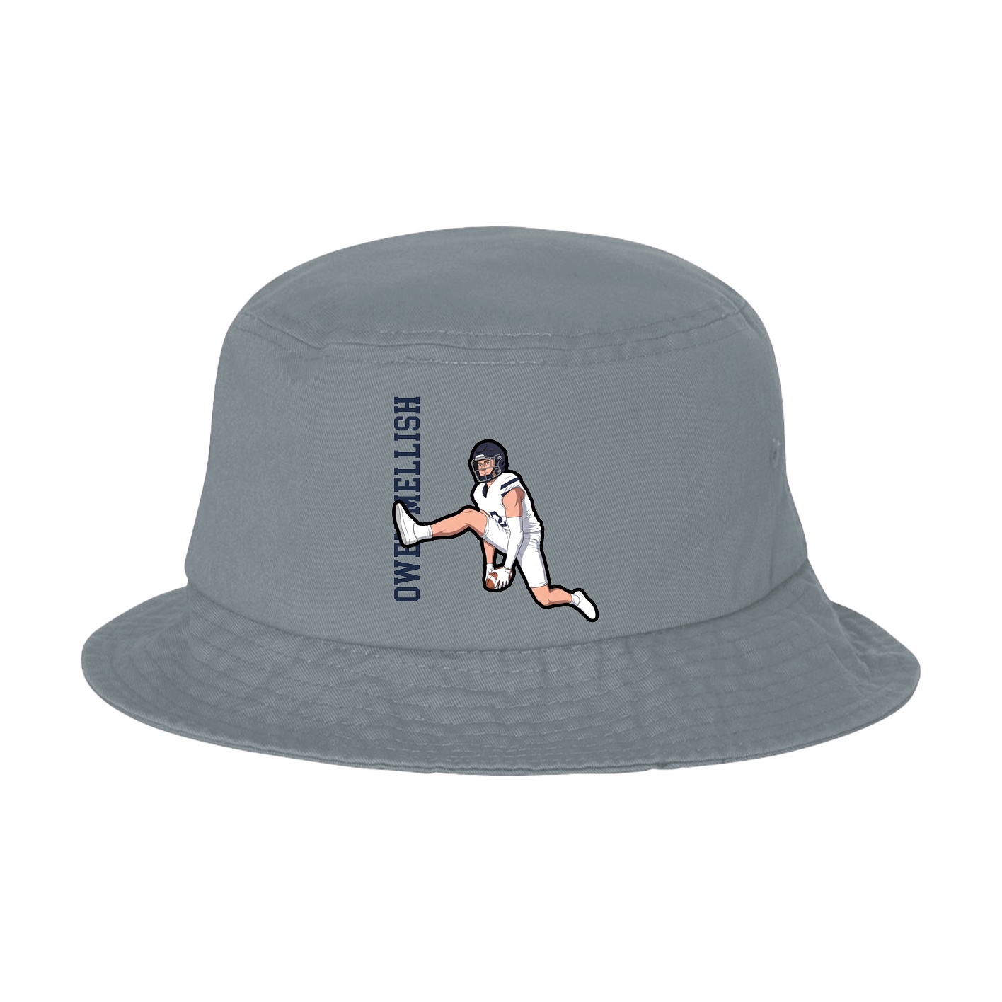 Bucket Cap — Name Vertical in Grey
