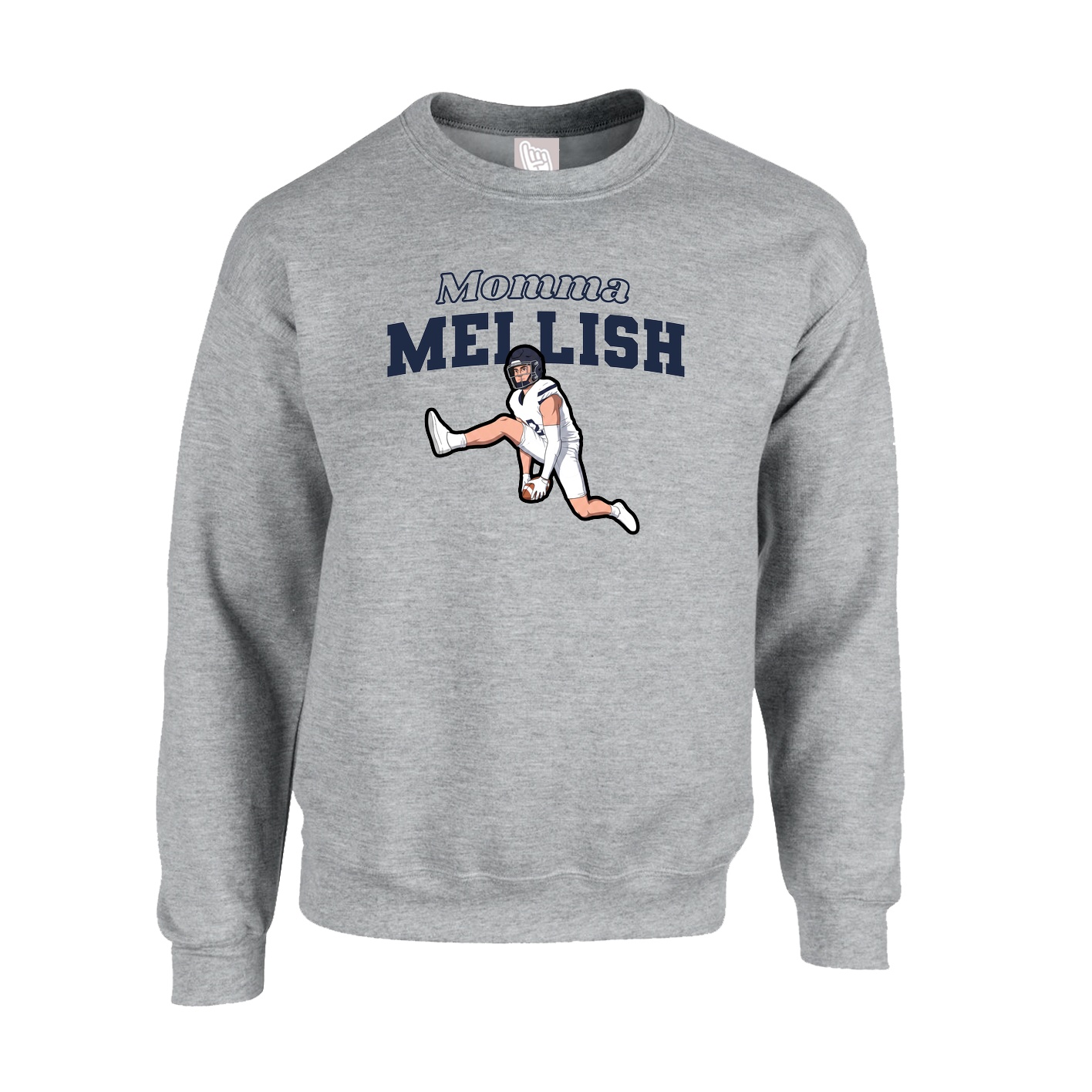 Fleece Crew — Mothers Day Block in Grey