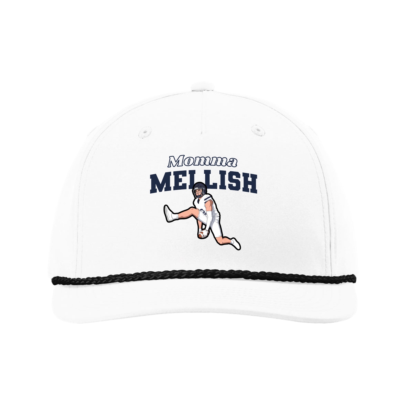 Five-Panel Classic Rope Cap — Mothers Day Block in White