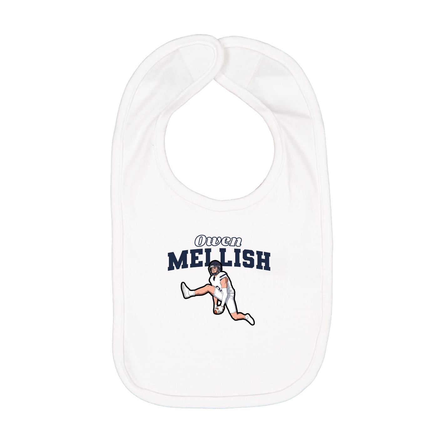Infant Bib — Name Arch in White