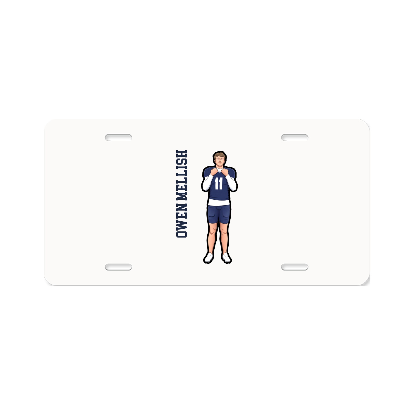 License Plate — Name Vertical in Classic