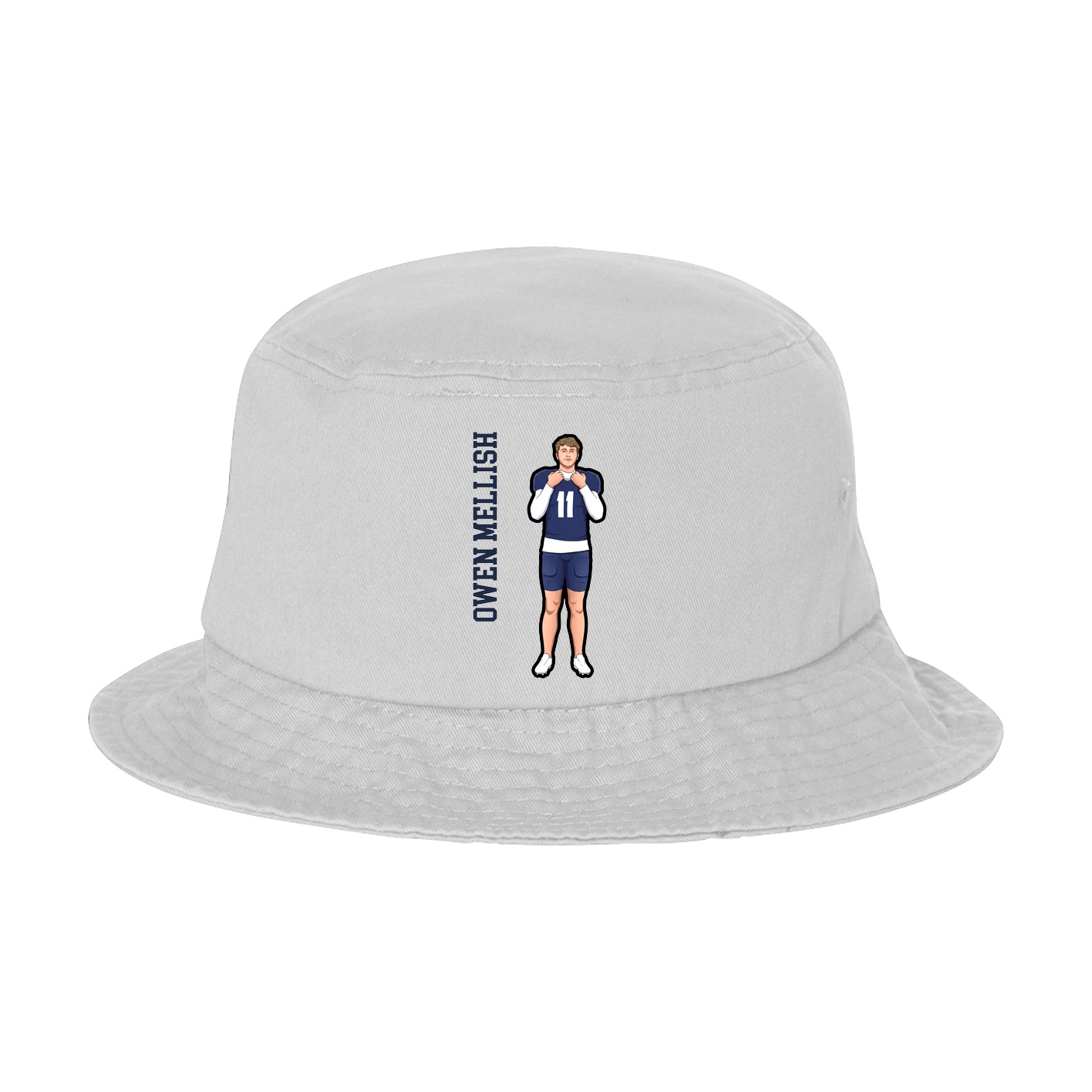 Bucket Cap — Name Vertical in White