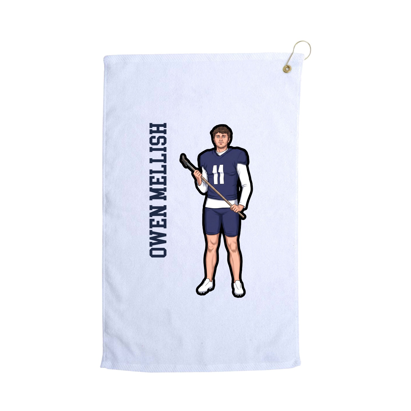 Golf Towel — Name Vertical in White