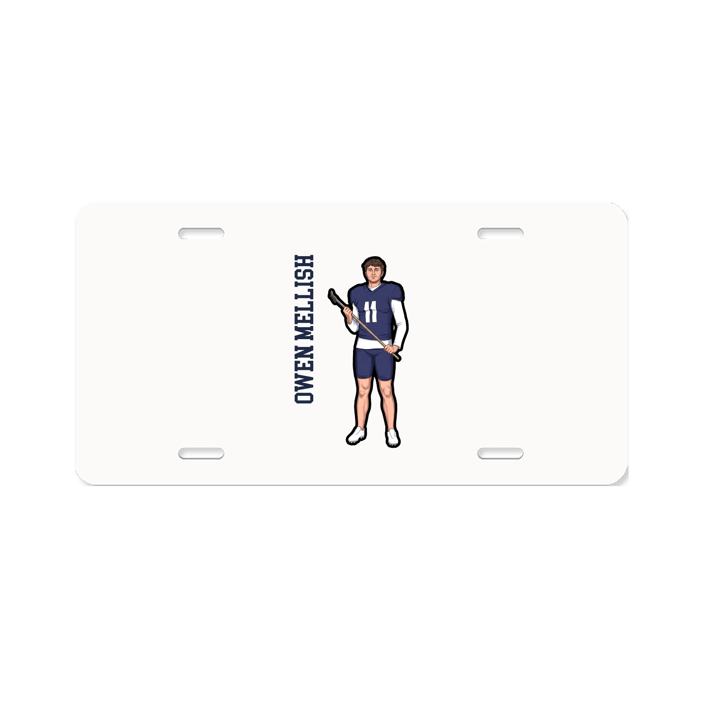 License Plate — Name Vertical in Classic