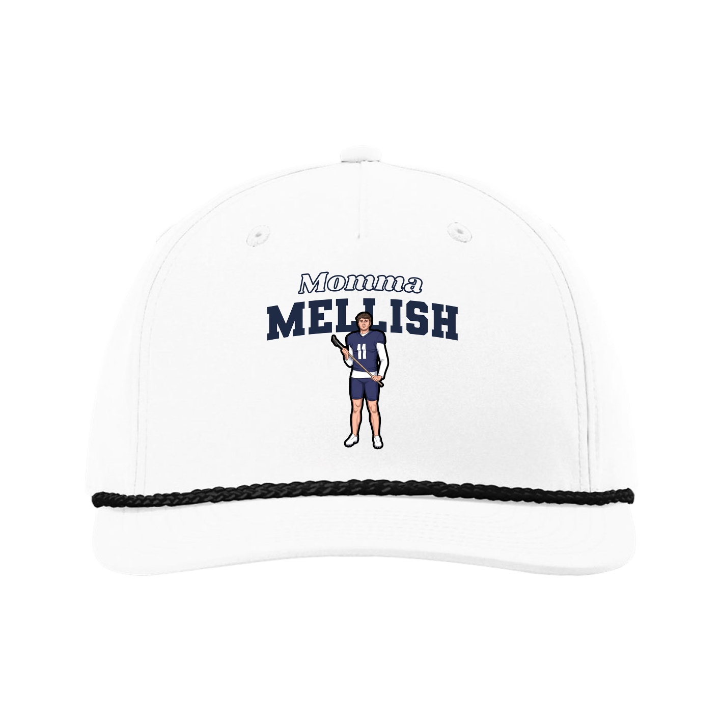 Five-Panel Classic Rope Cap — Mothers Day Block in White