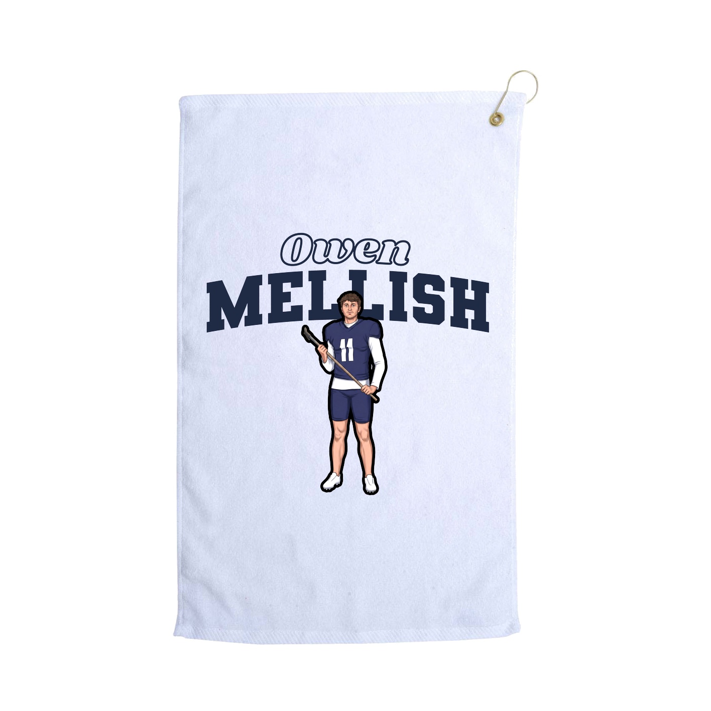 Golf Towel — Name Arch in White