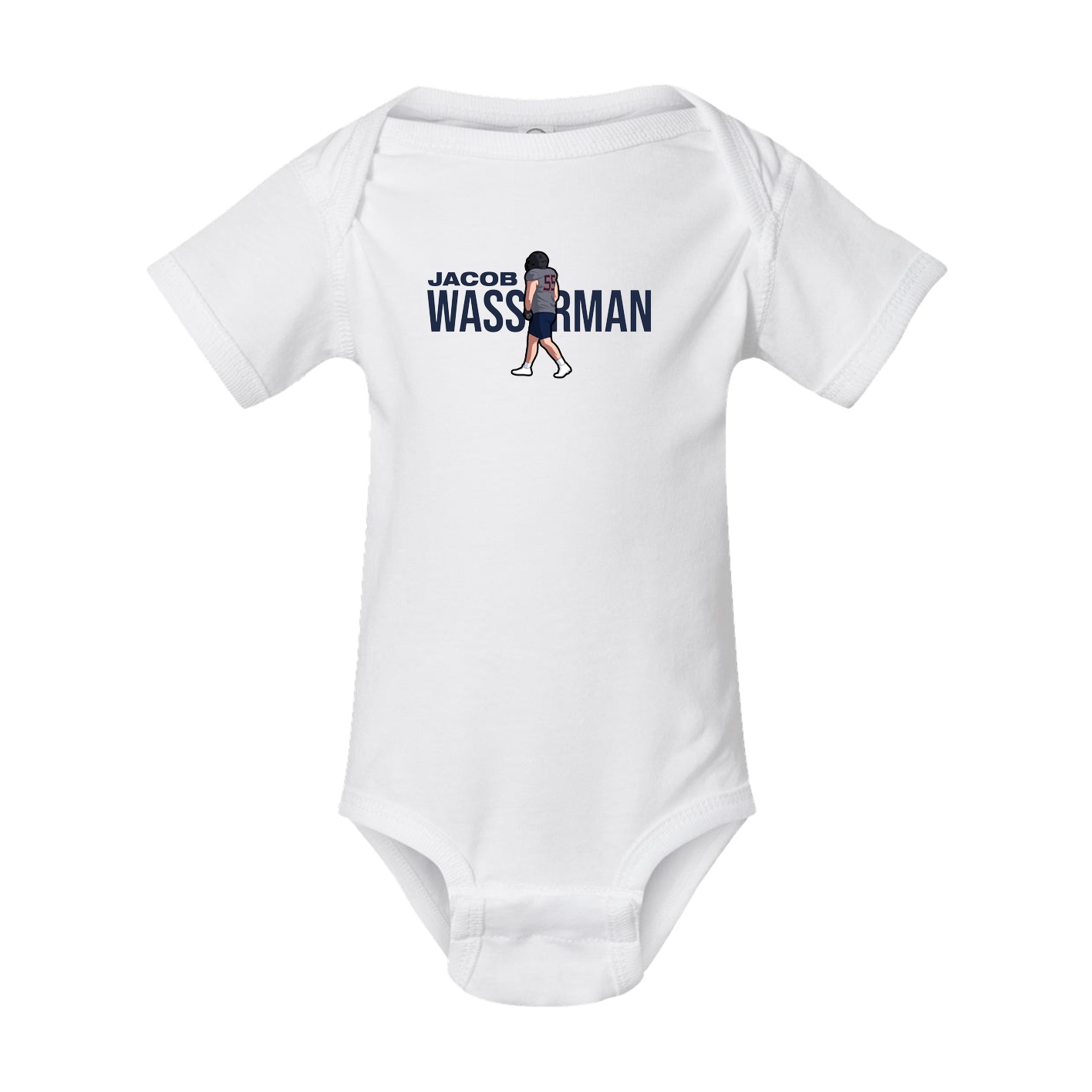 Baby Onesie — Player Name in White