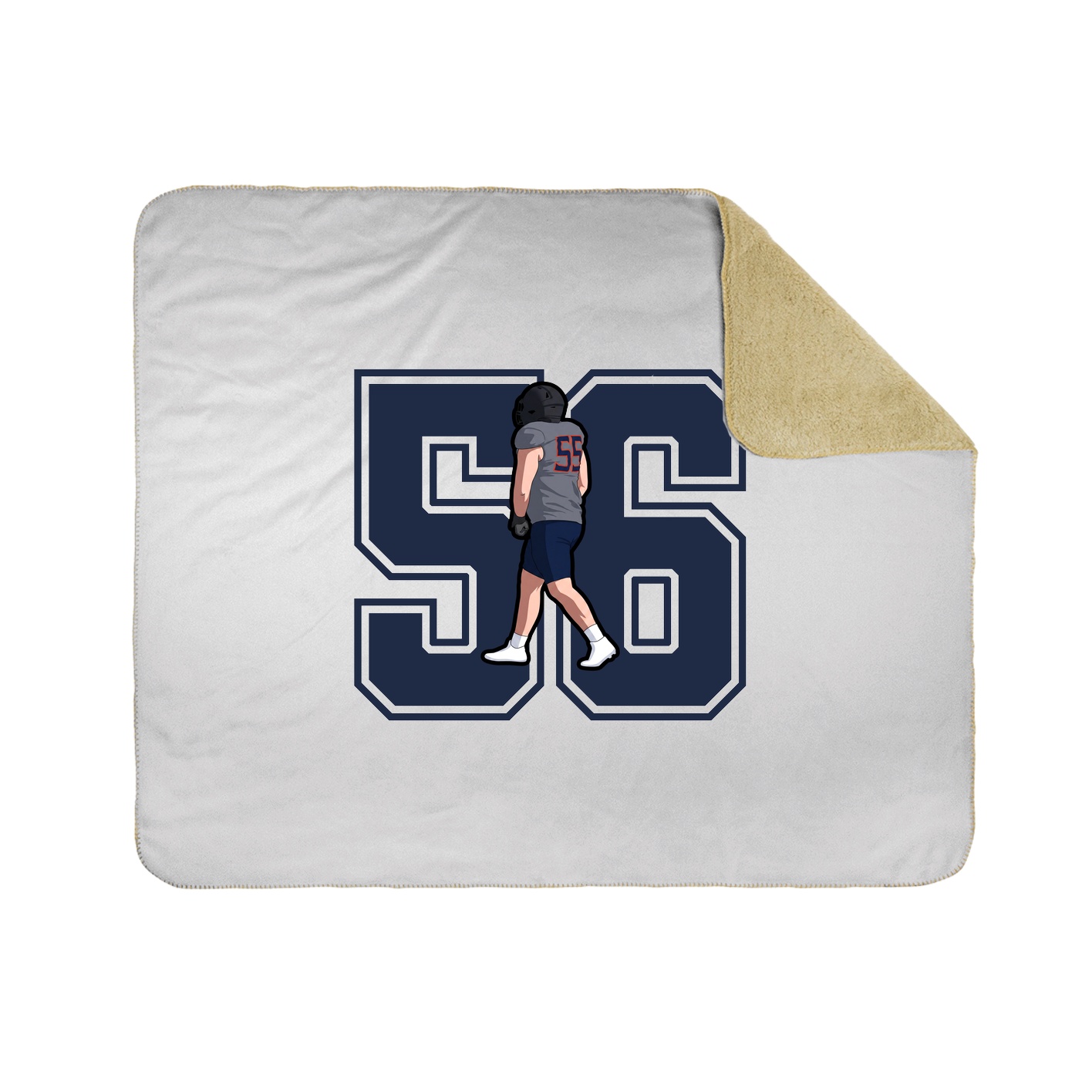 Throw Blanket — Number in White