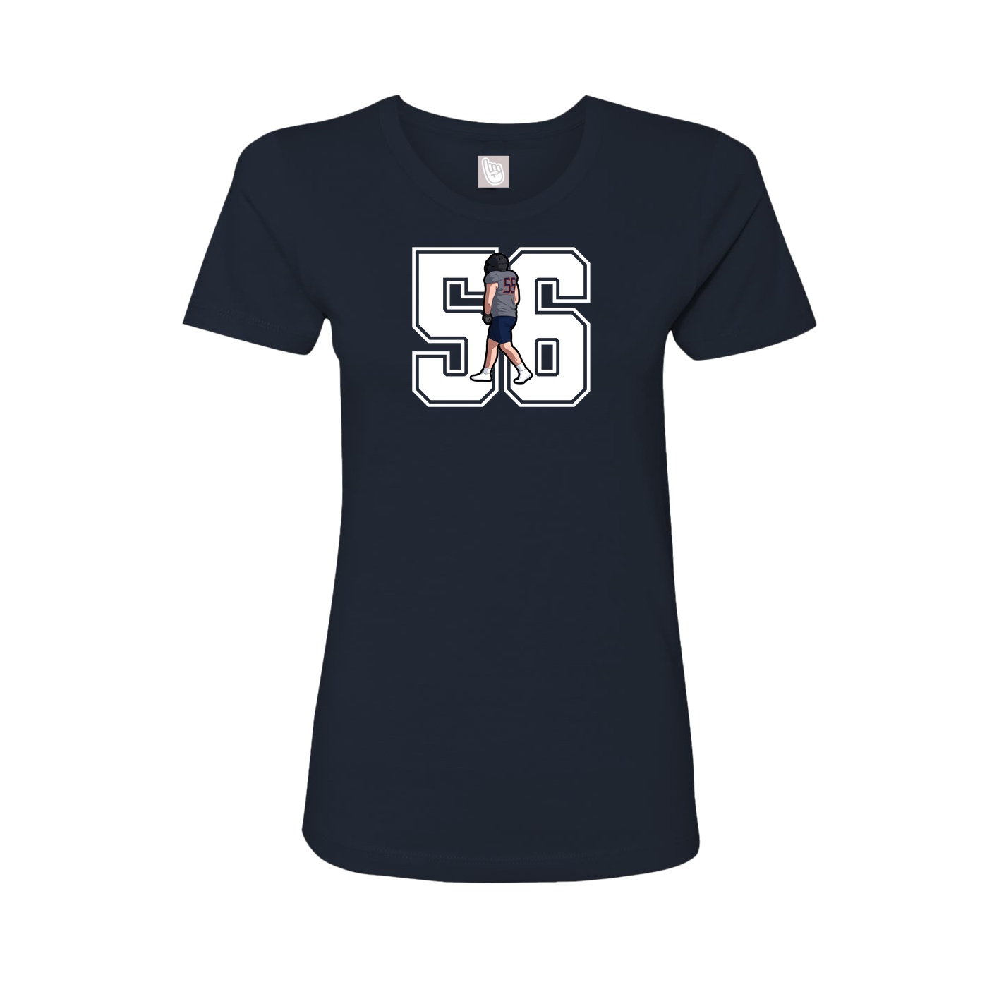 Fitted Women's Tee — Number in Navy