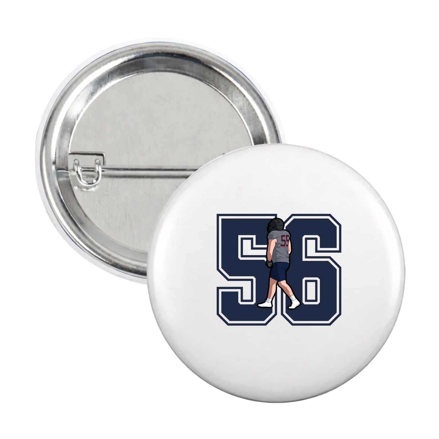 Game Day Button — Number in White