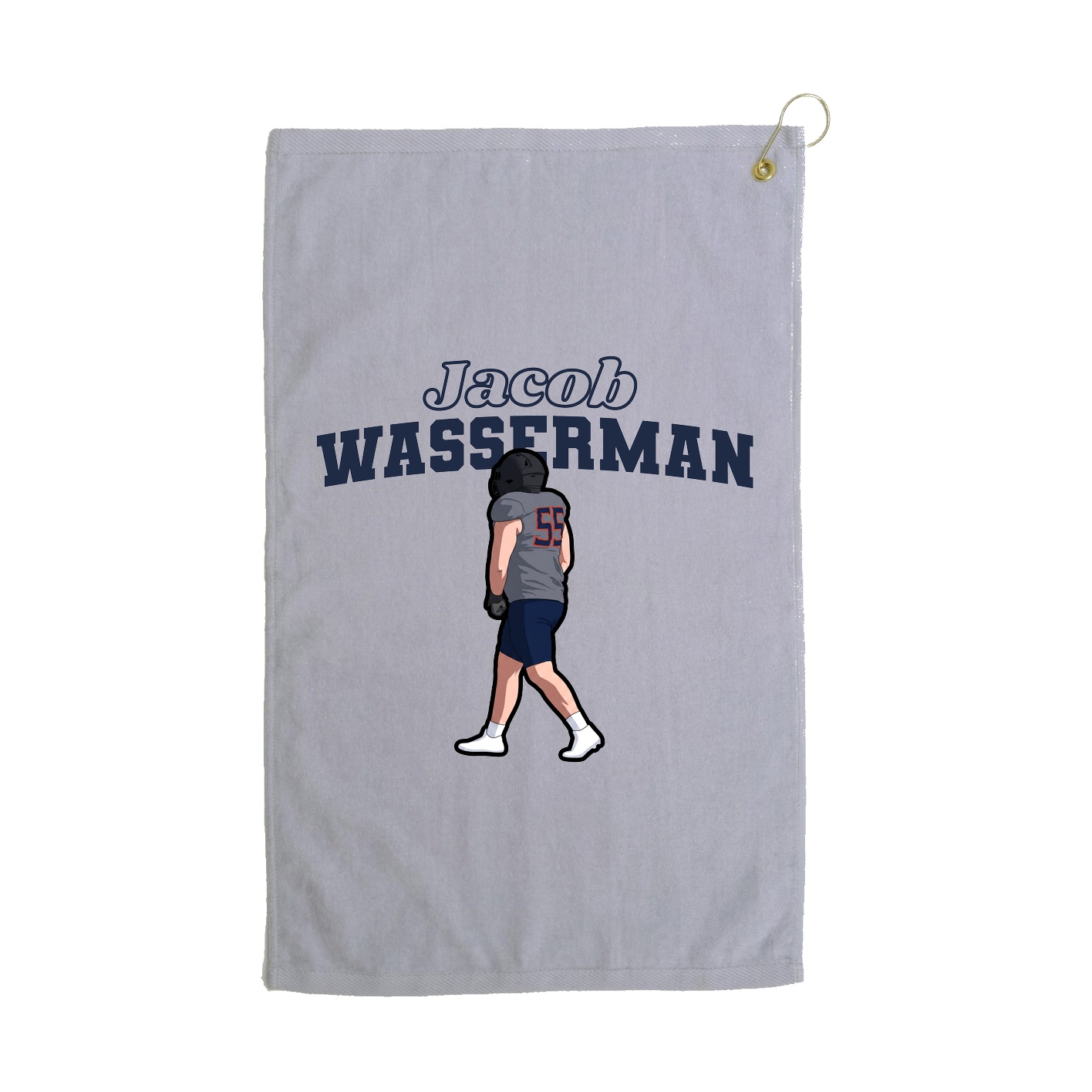 Golf Towel — Name Arch in Grey