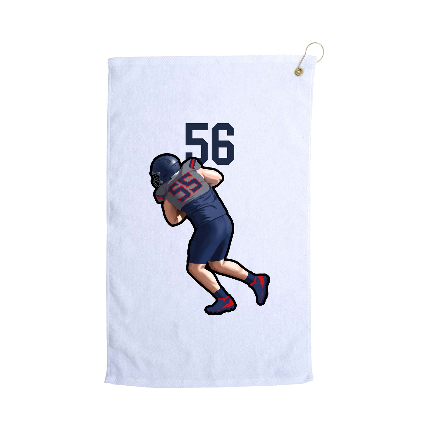 Golf Towel — Number Top in White