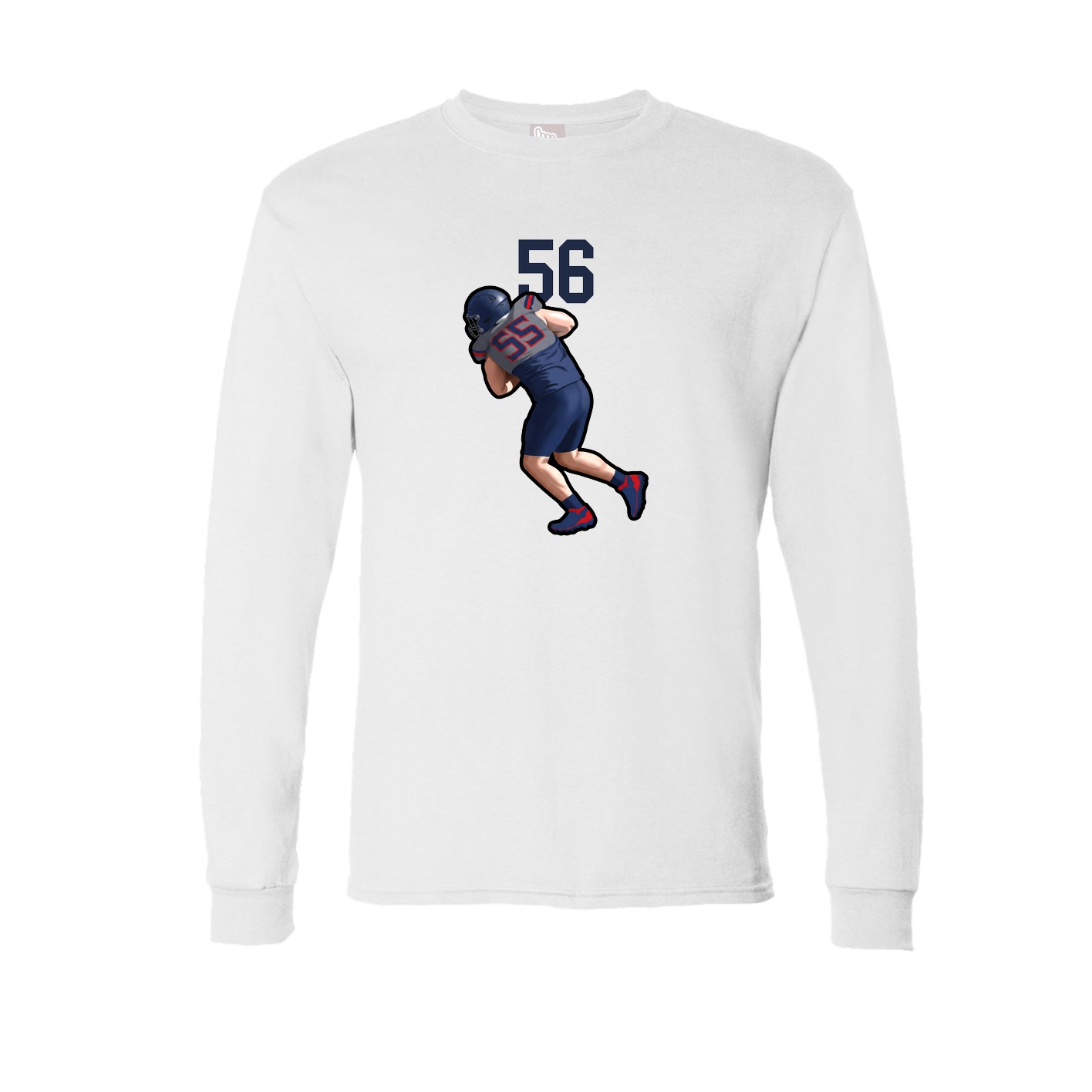 Long Sleeve Tee — Number Top in White