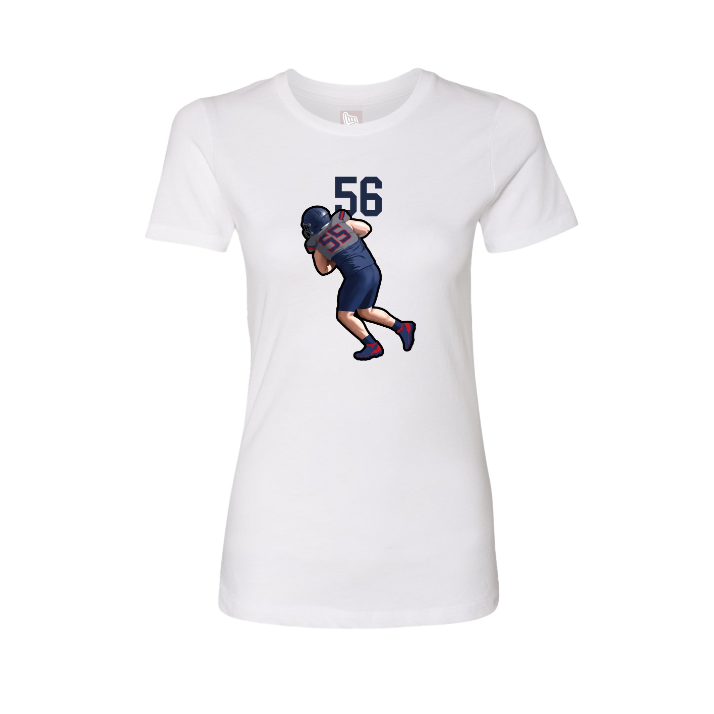 Fitted Women's Tee — Number Top in White