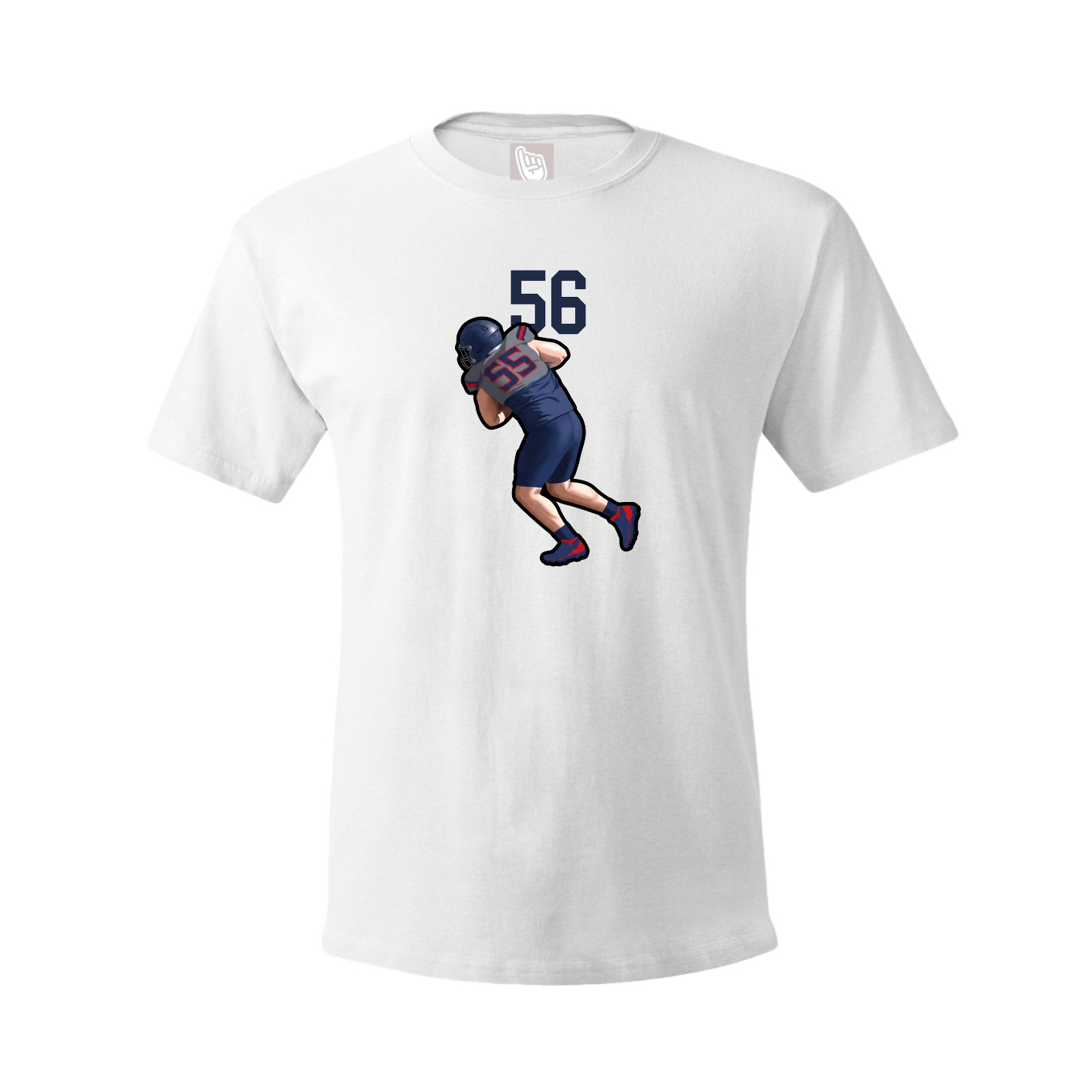 Youth Tee — Number Top in White