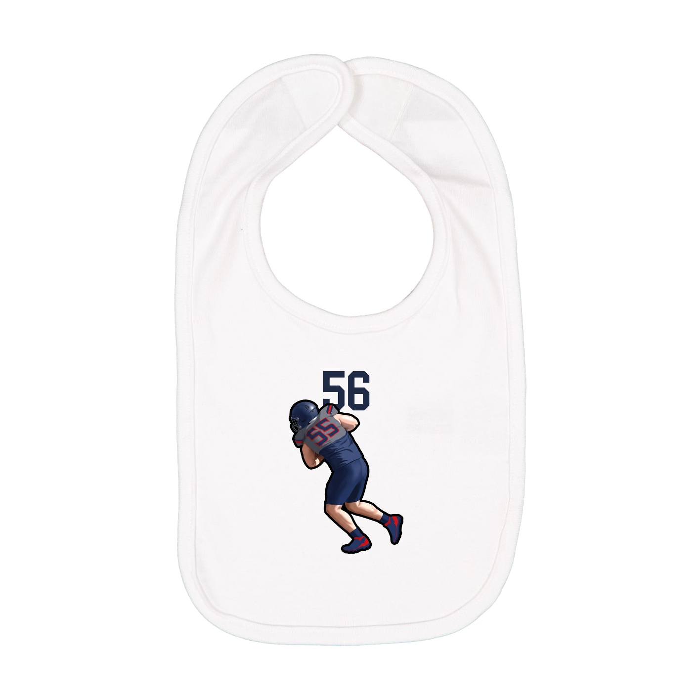 Infant Bib — Number Top in White