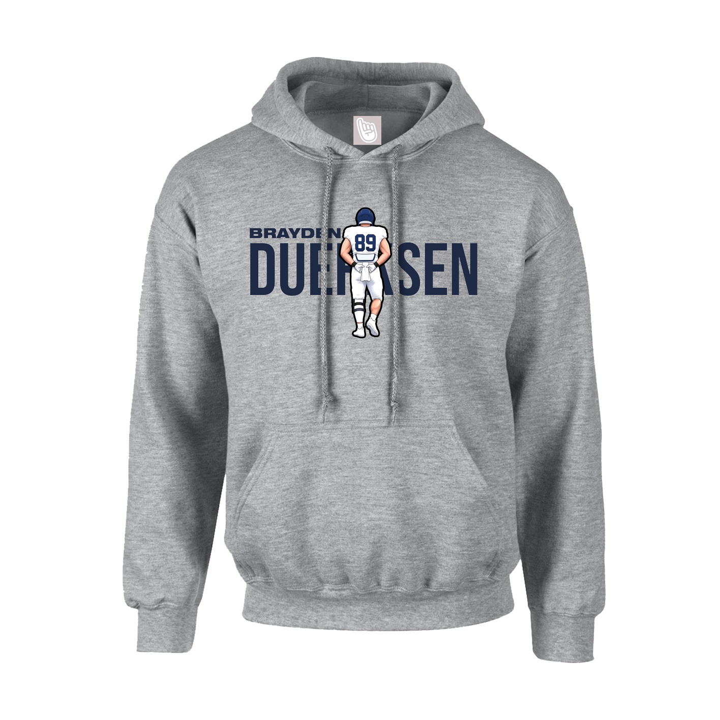 Hoodie — Player Name in Grey