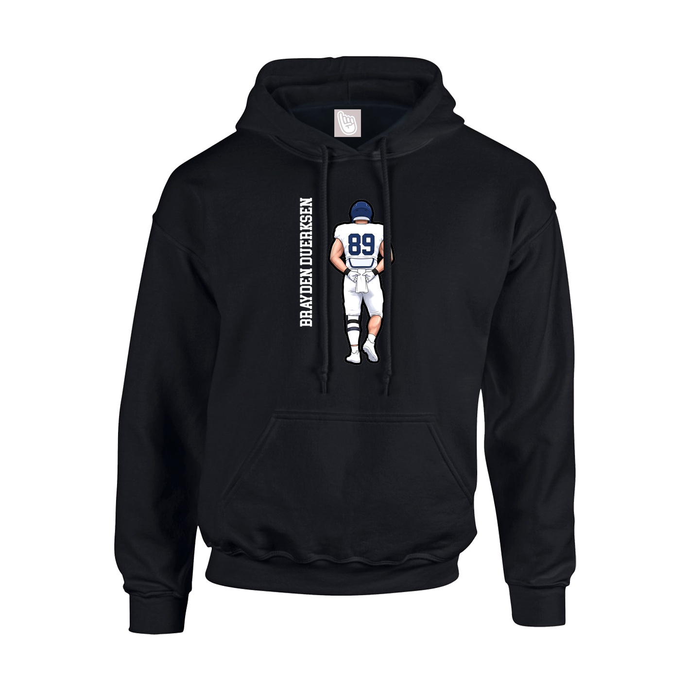 Hoodie — Name Vertical in Black