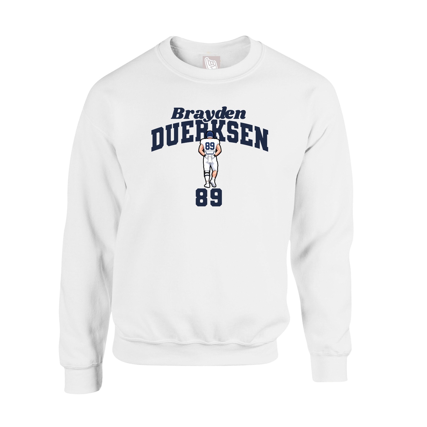 Fleece Crew — Signature Arch in White
