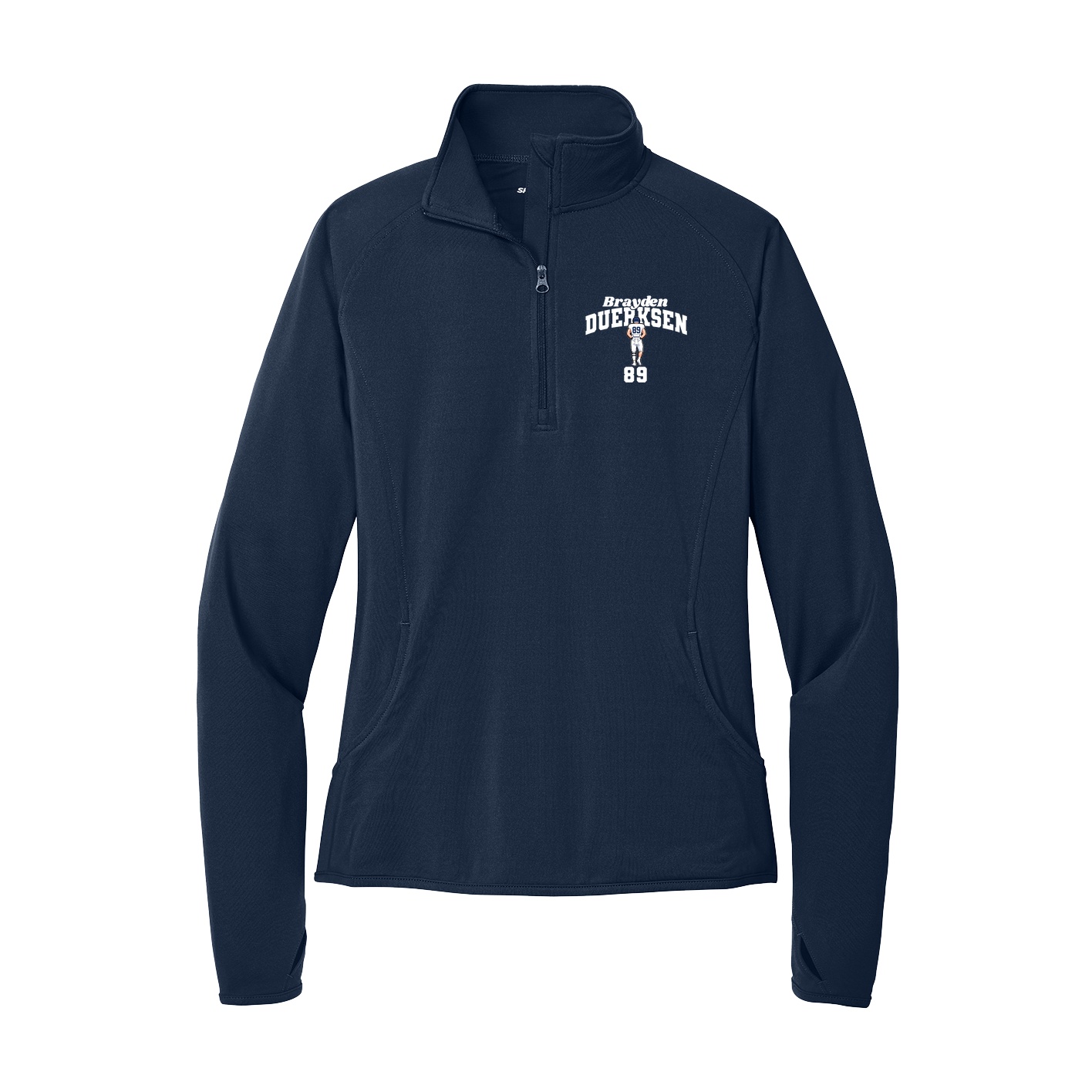 Women's Q-Zip Pullover — Signature Arch in Navy
