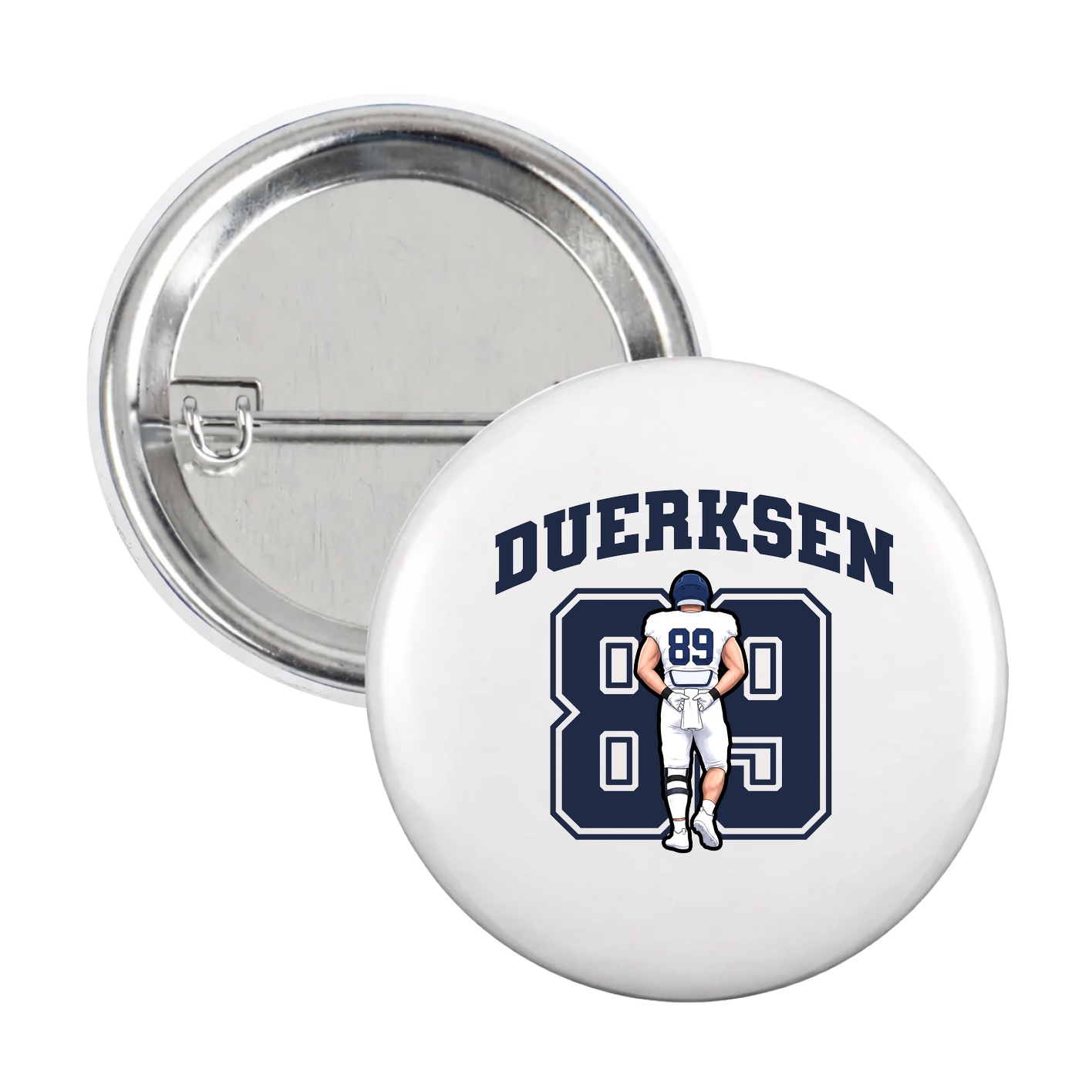 Game Day Button — Number in White