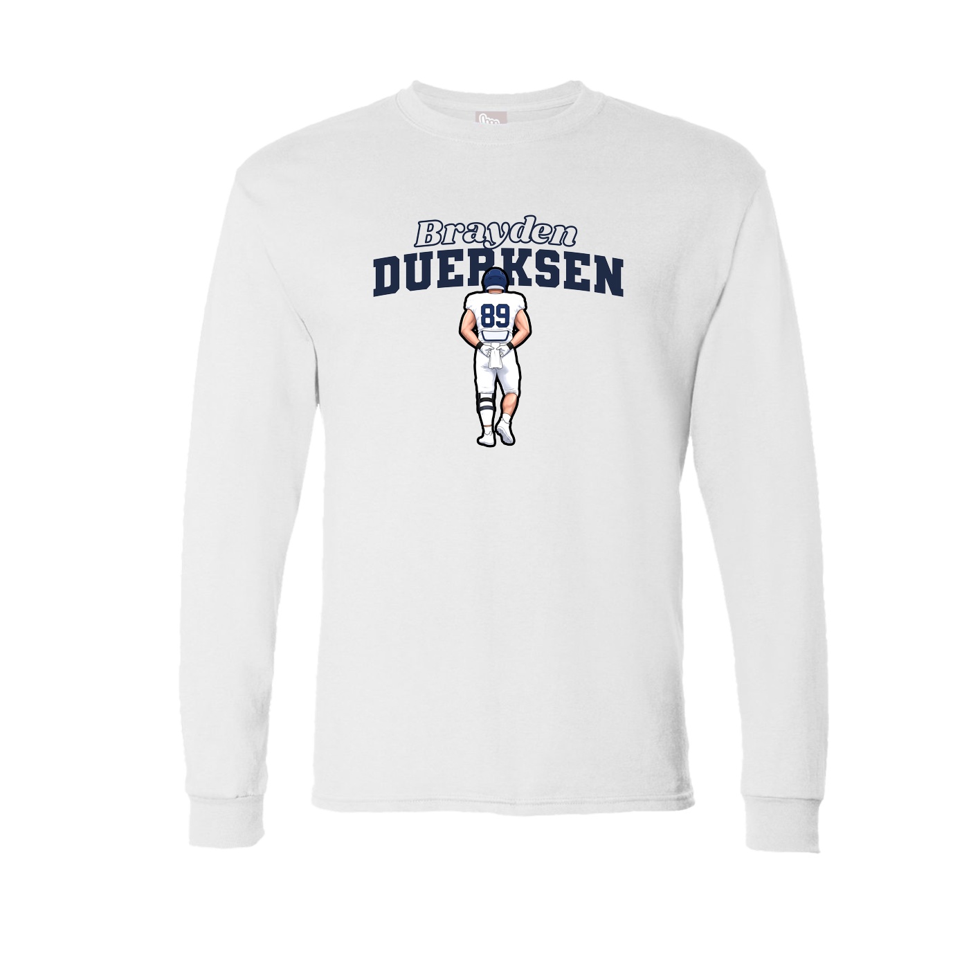 Long Sleeve Tee — Name Arch in White
